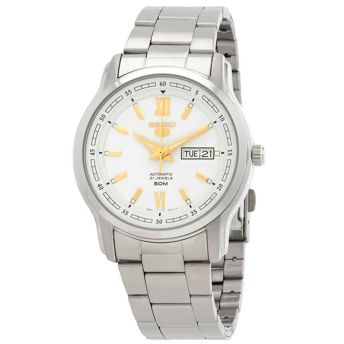 Refurbished Seiko 5 Automatic White Dial SNKP15 SNKP15K1 SNKP15K Men's Watch