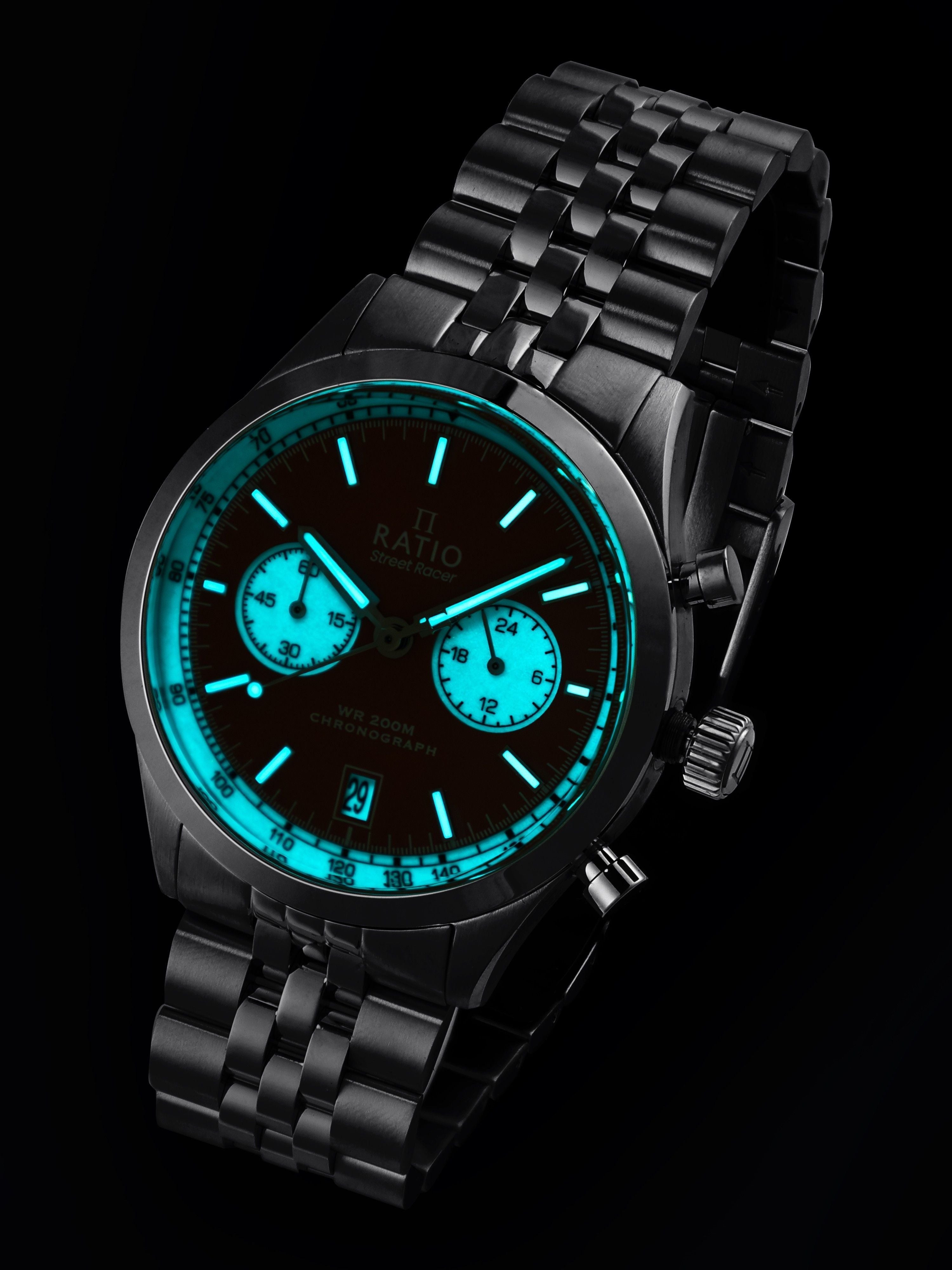 Ratio Street Racer Chronograph RTC012 200M Black Reverse Panda Dial Limited Edition Watch