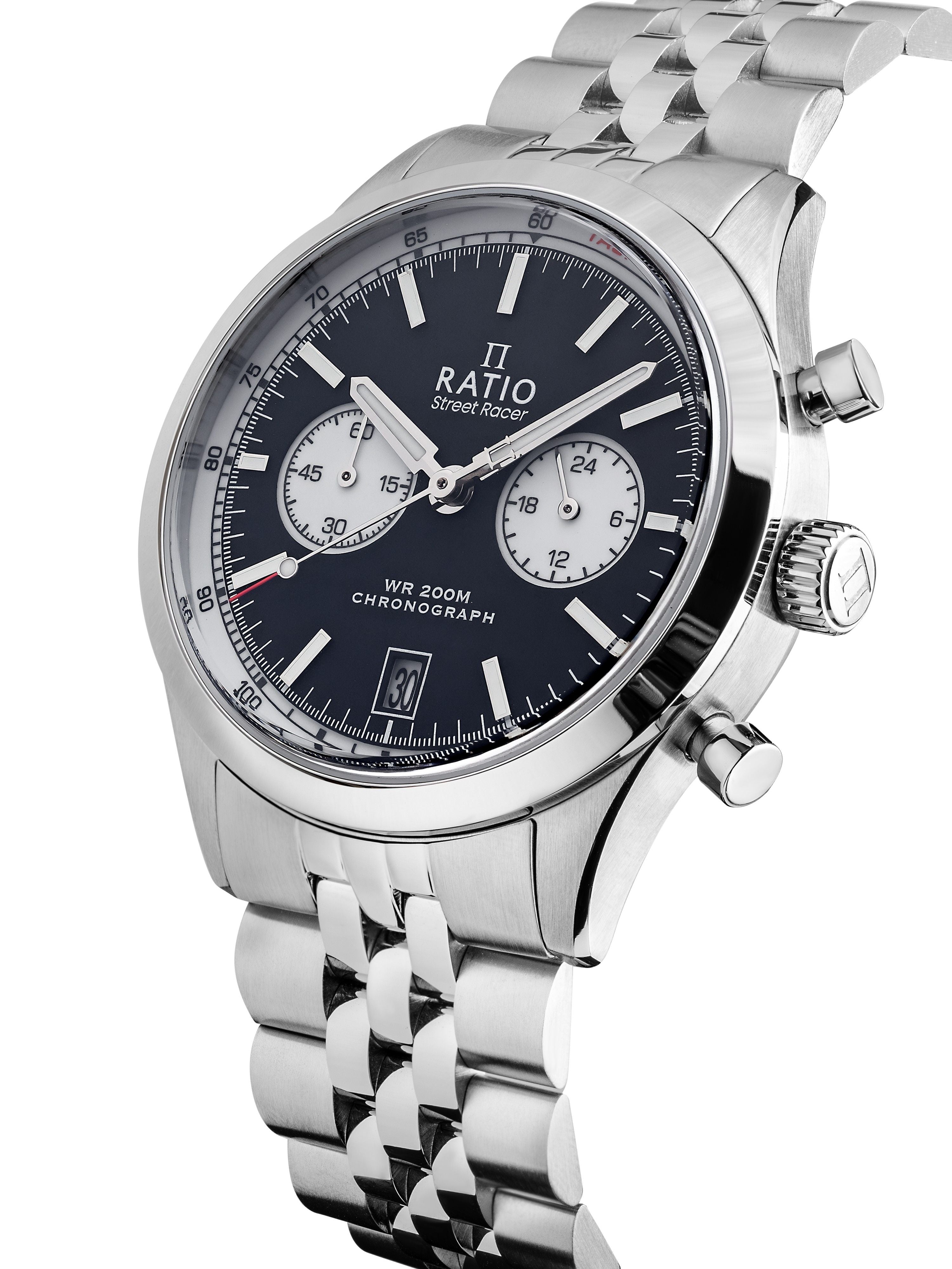 Ratio Street Racer Chronograph RTC012 200M Black Reverse Panda Dial Limited Edition Watch