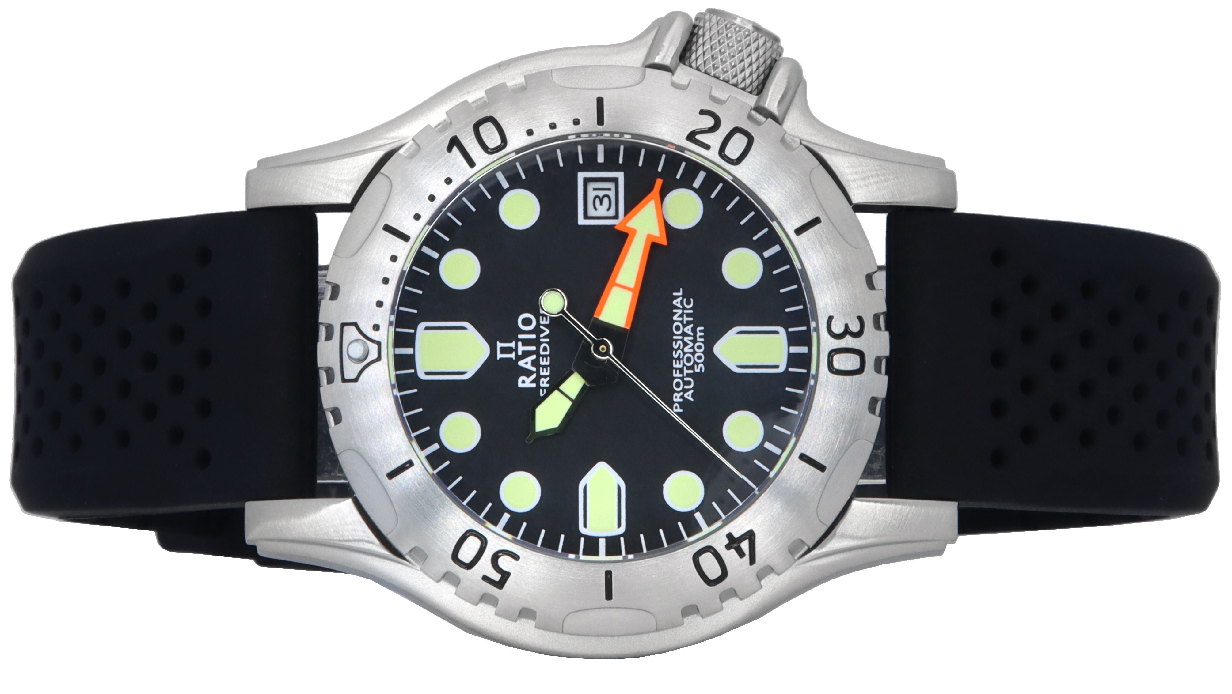 Ratio FreeDiver Professional Sapphire Black Dial Automatic RTF015 500M Men's Watch
