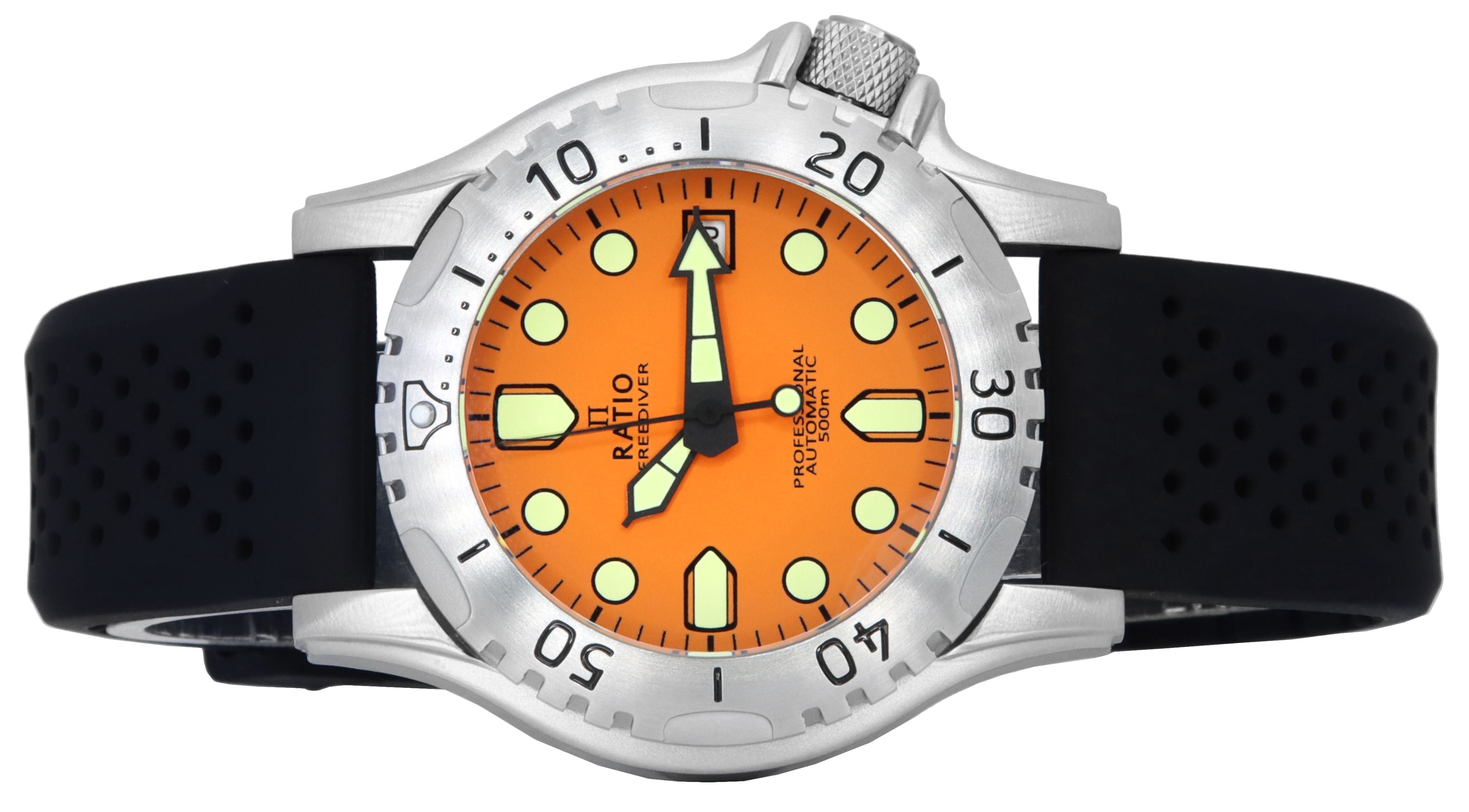Ratio FreeDiver Professional Sapphire Orange Dial Automatic RTF017 500M Men's Watch