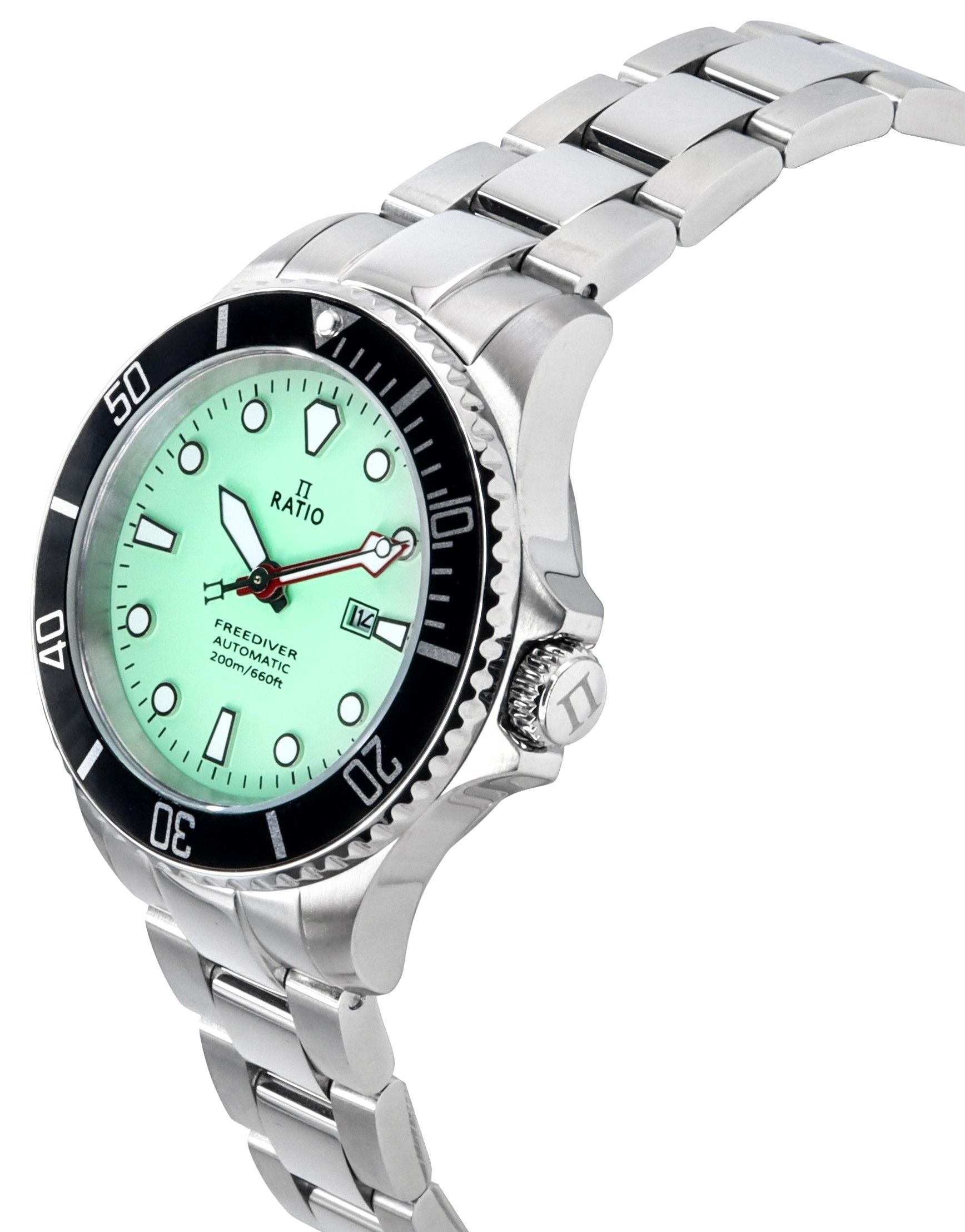Ratio FreeDiver Sapphire Stainless Steel Green Dial Automatic RTFL835 200M Women's Watch