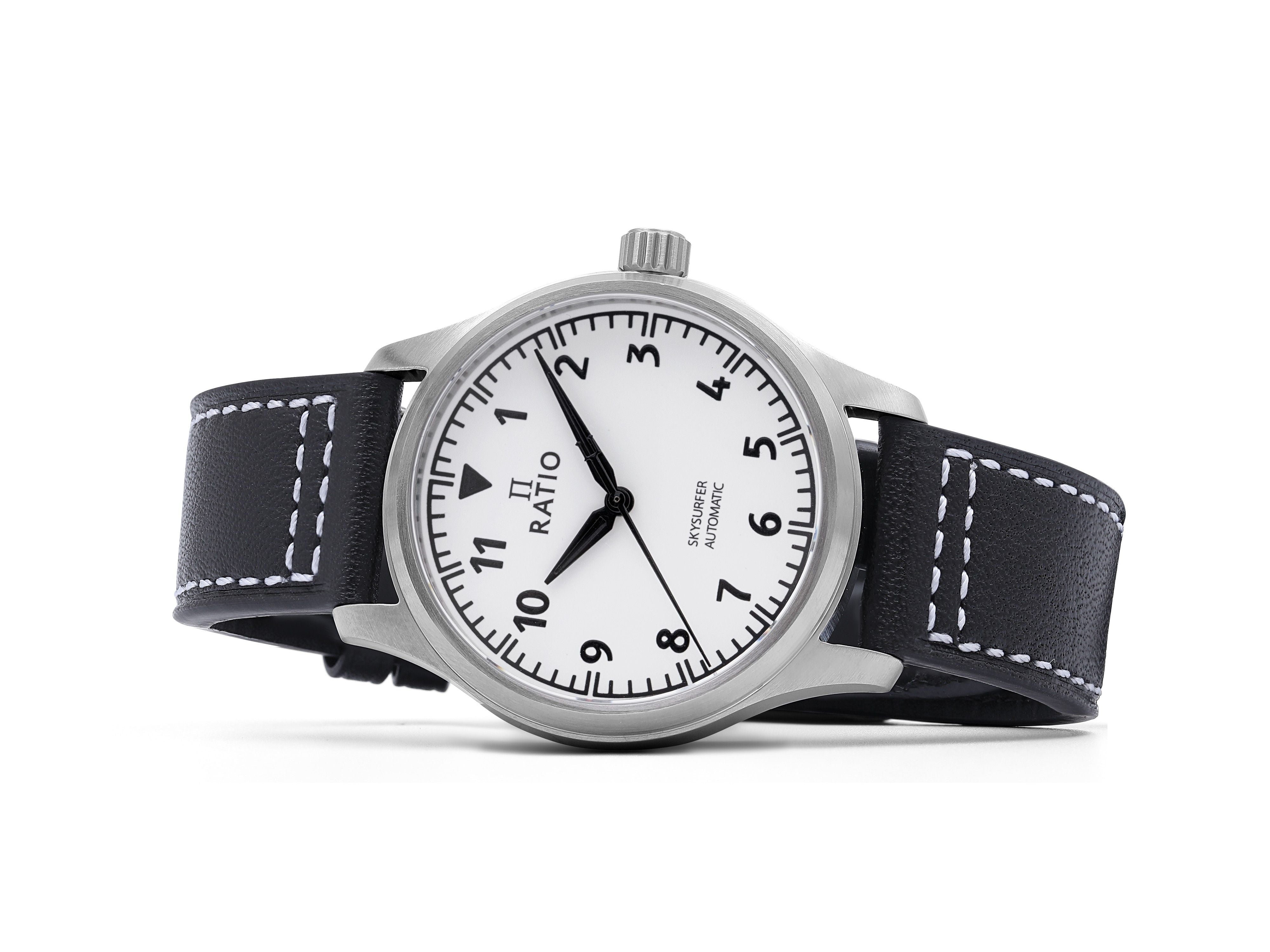 Ratio Skysurfer Pilot Full Luminous Dial Leather Automatic RTS307 200M Men's Watch