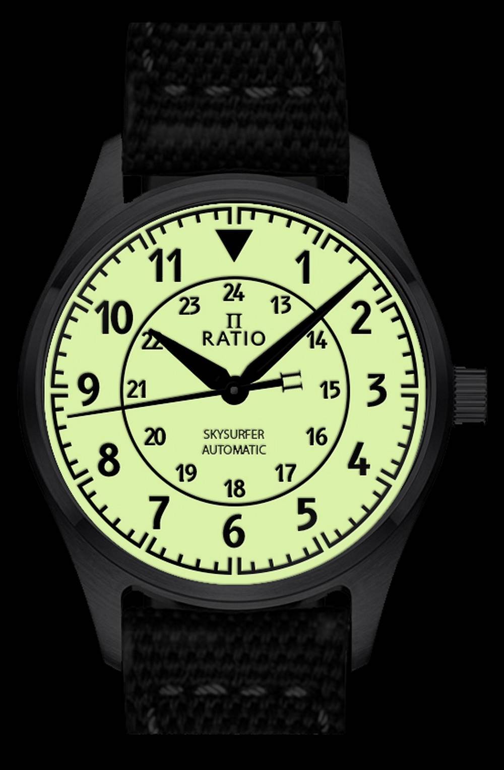 Ratio Skysurfer Pilot Full Luminous Dial Leather Automatic RTS316 200M Men's Watch