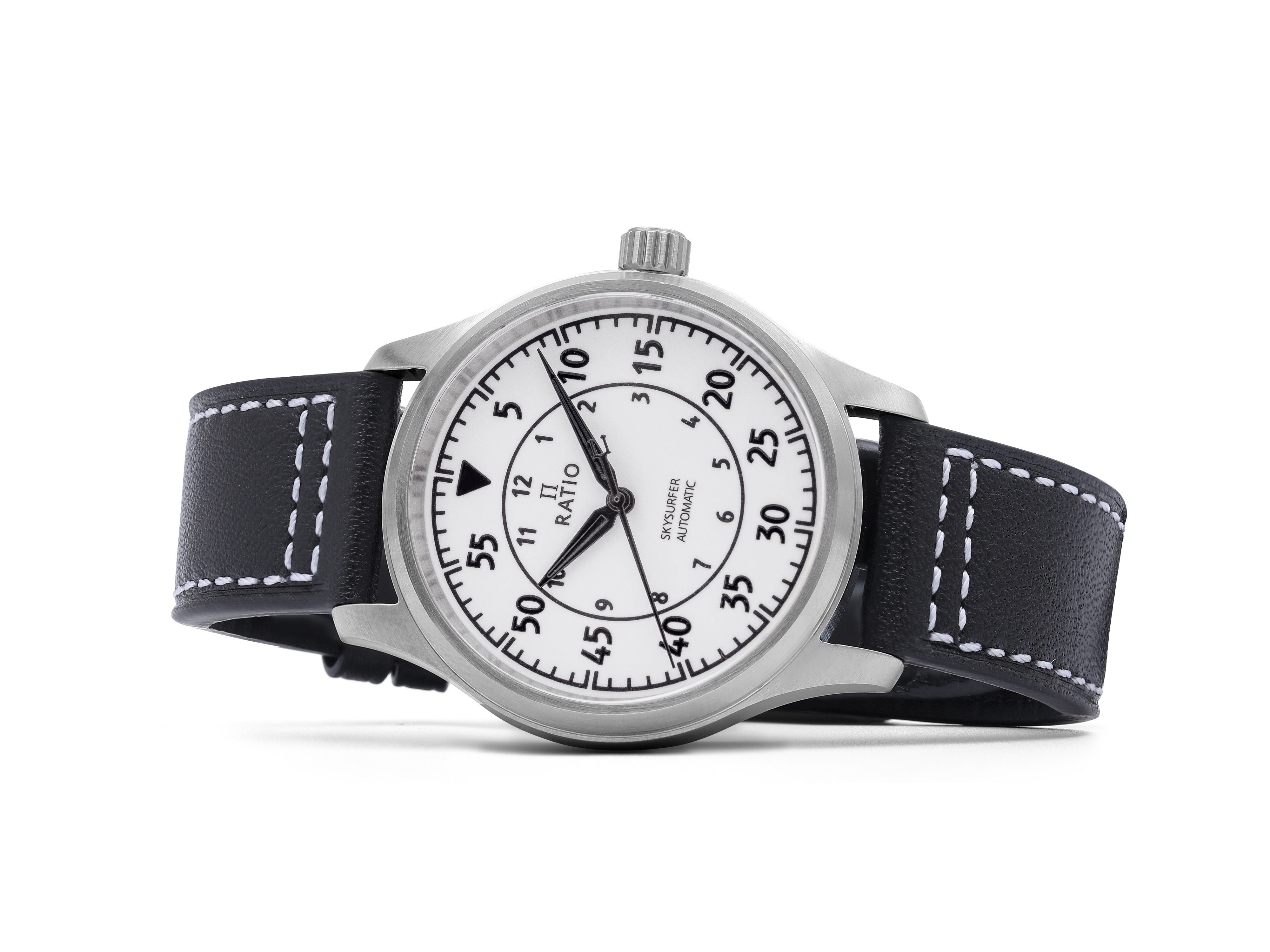 Ratio Skysurfer Pilot Full Luminous Dial Leather Automatic RTS324 200M Men's Watch
