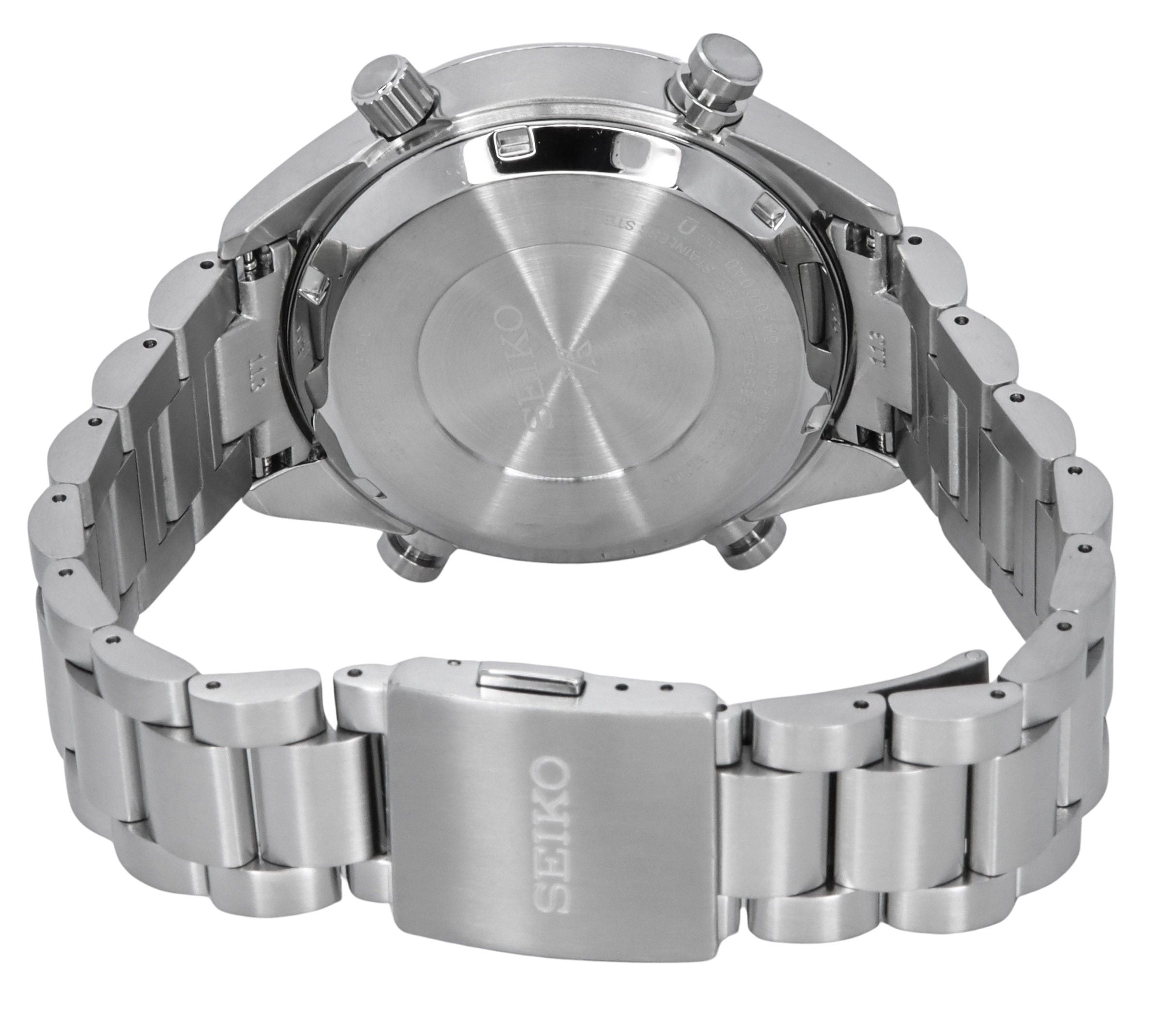 Seiko Prospex Speedtimer Panda Chronograph Stainless Steel White Dial Solar SFJ001P1 100M Men's Watch