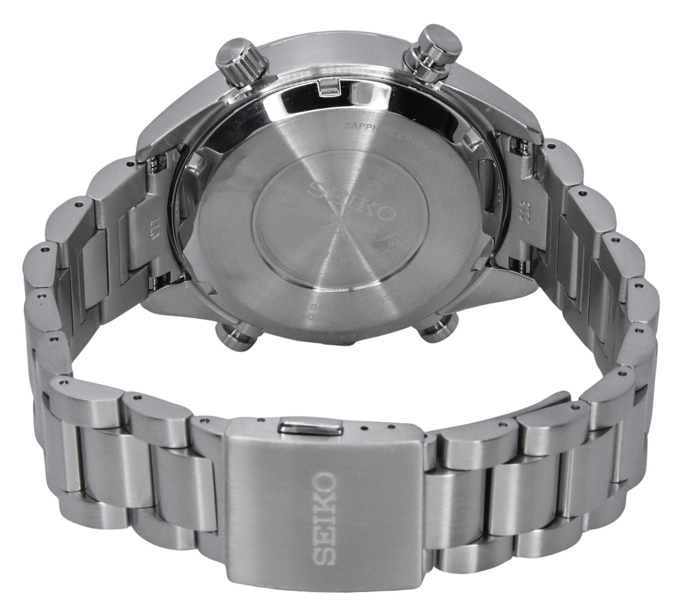 Seiko Prospex Speedtimer Chronograph Stainless Steel Black Dial Solar SFJ003P1 100M Men's Watch