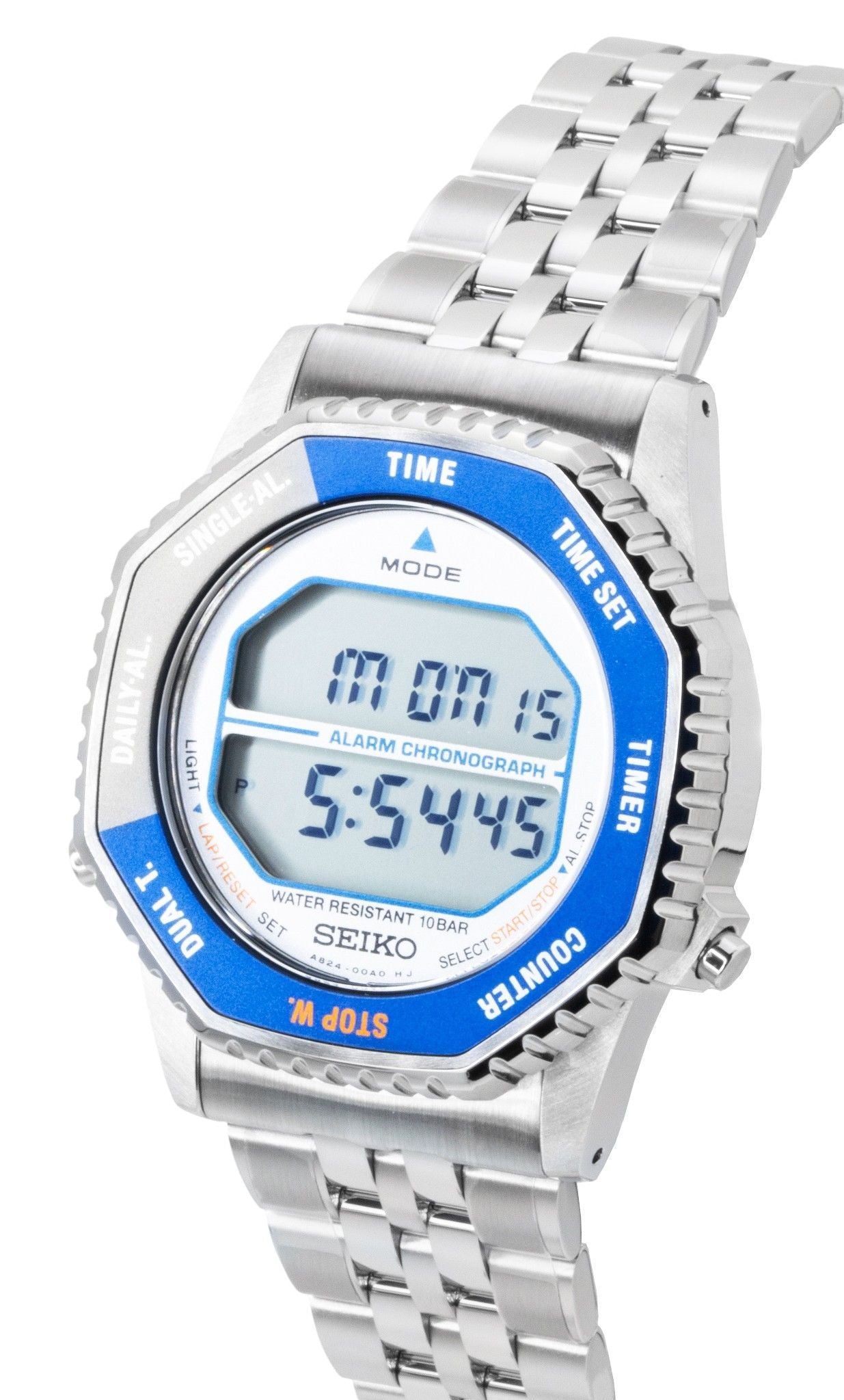 Seiko Rotocall Digital Chronograph Stainless Steel Quartz SMGG21P1 100M Men's Watch