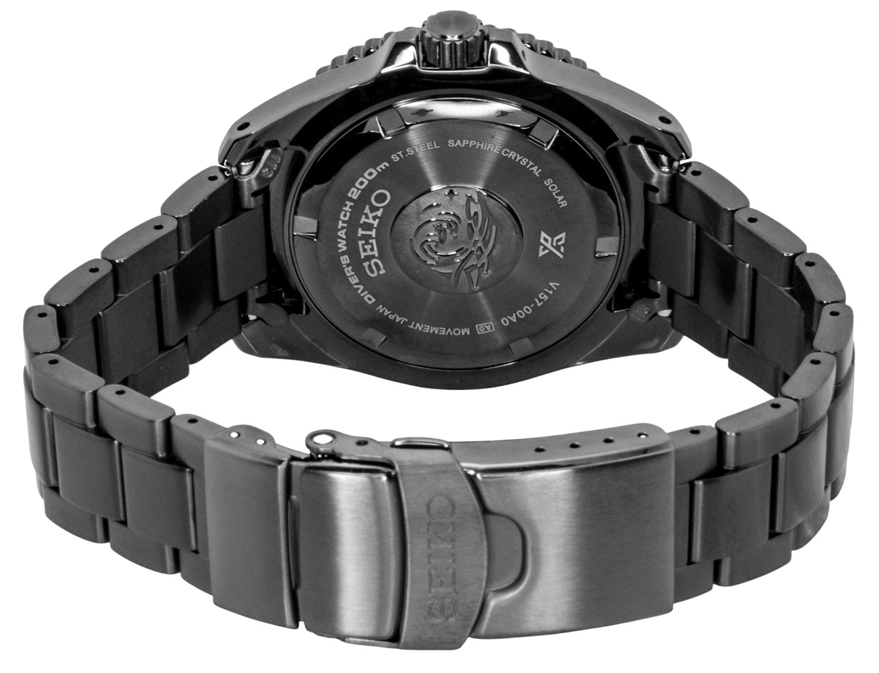 Seiko Prospex Stainless Steel Black Dial Solar Diver's SNE599P1 200M Men's Watch