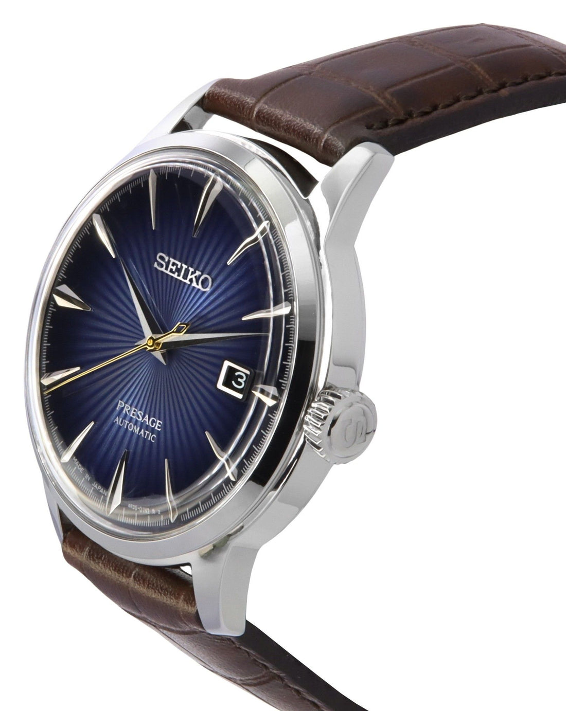 Seiko Presage Cocktail Time Calf Leather Strap Blue Dial Automatic SRPK15J1 Men's Watch