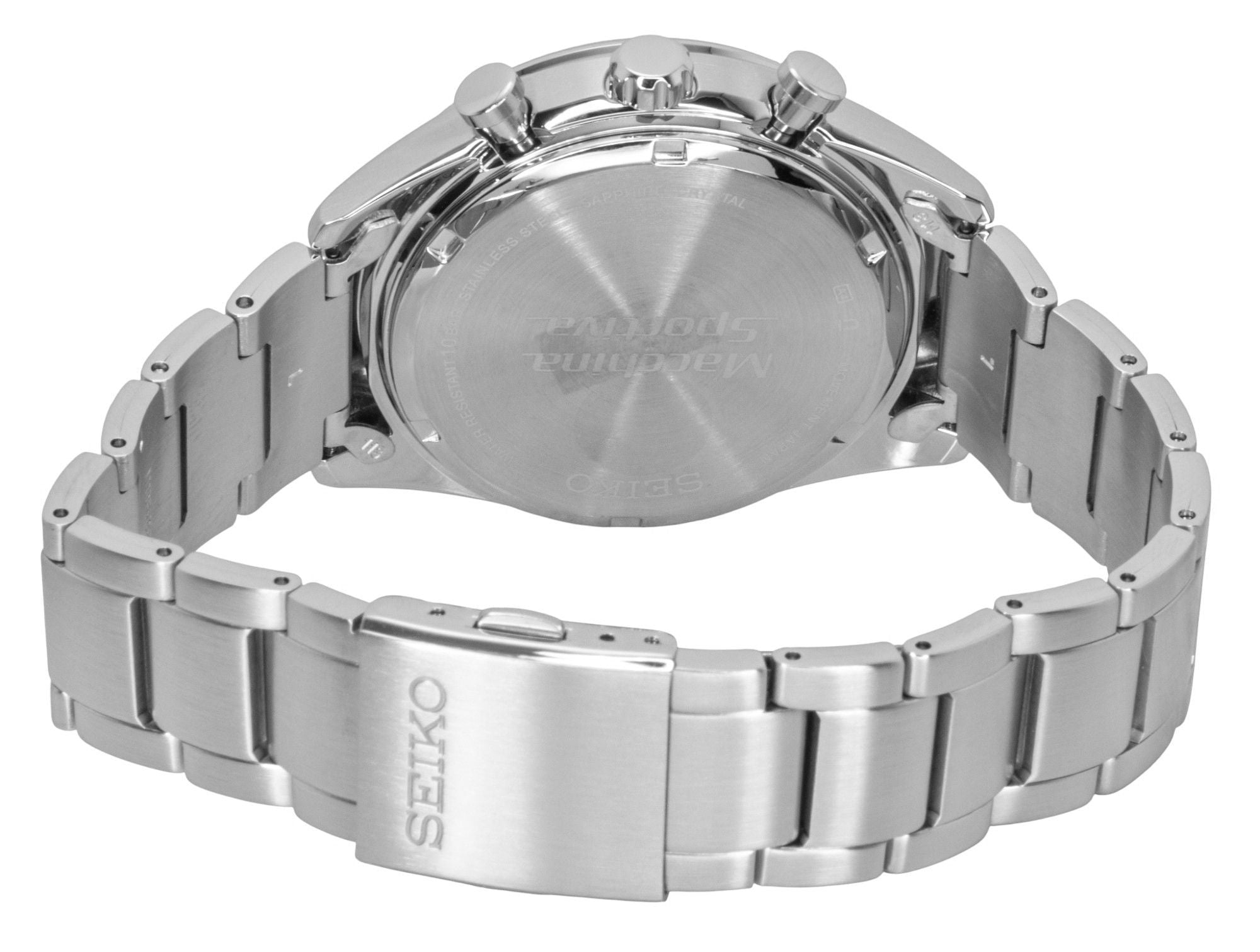 Seiko Chronograph Stainless Steel Blue Dial Solar SSC801P1 100M Men's Watch