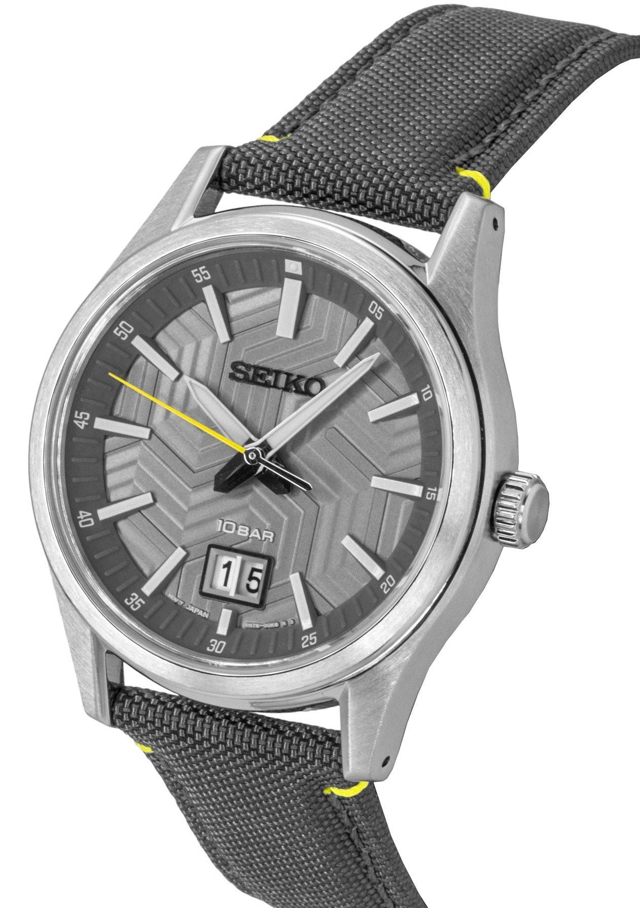 Seiko Conceptual Nylon Strap Grey Dial Quartz SUR543P1 100M Men's Watch