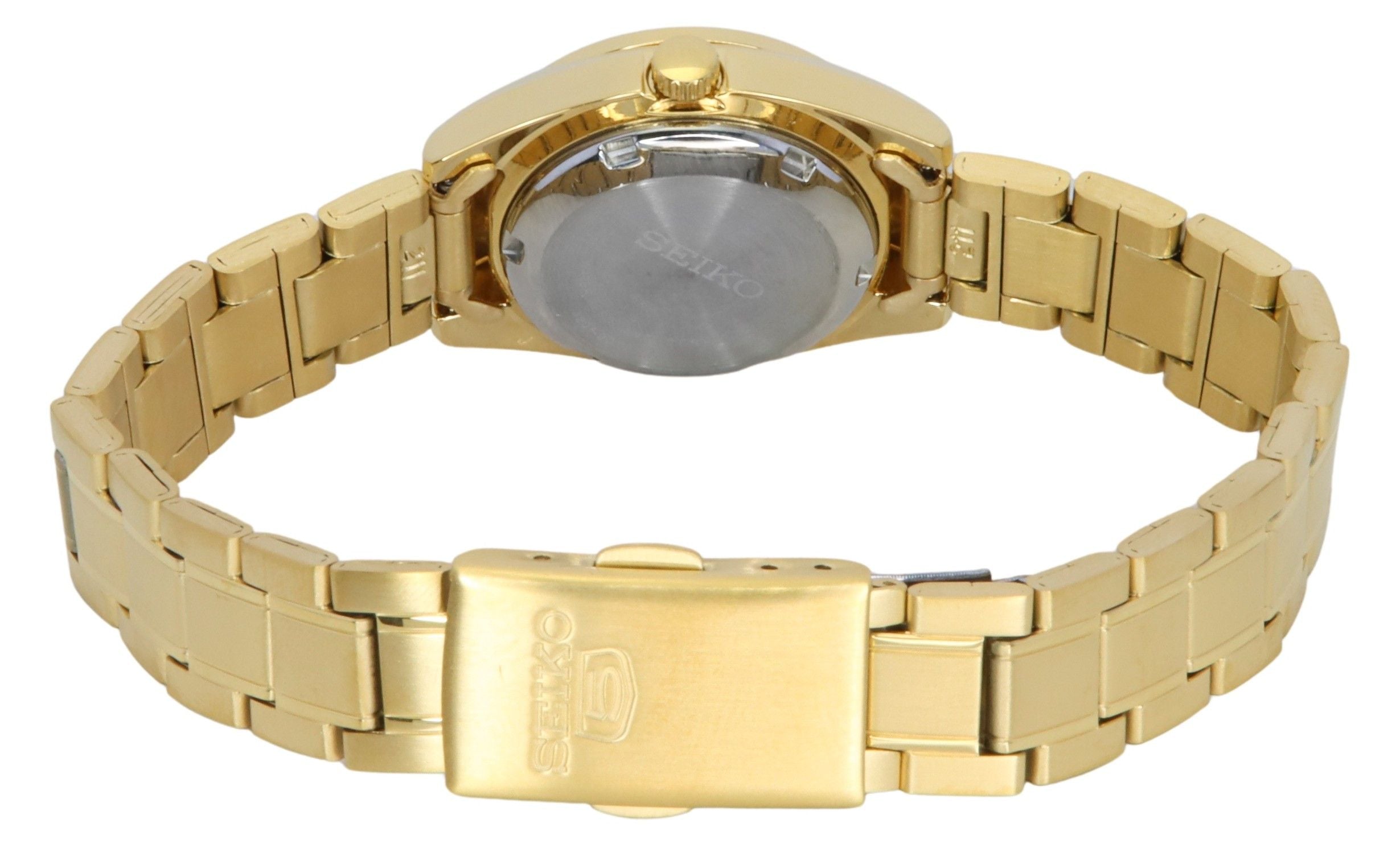 Seiko 5 Gold Tone Stainless Steel White Dial Automatic SYMK30K1 Women's Watch