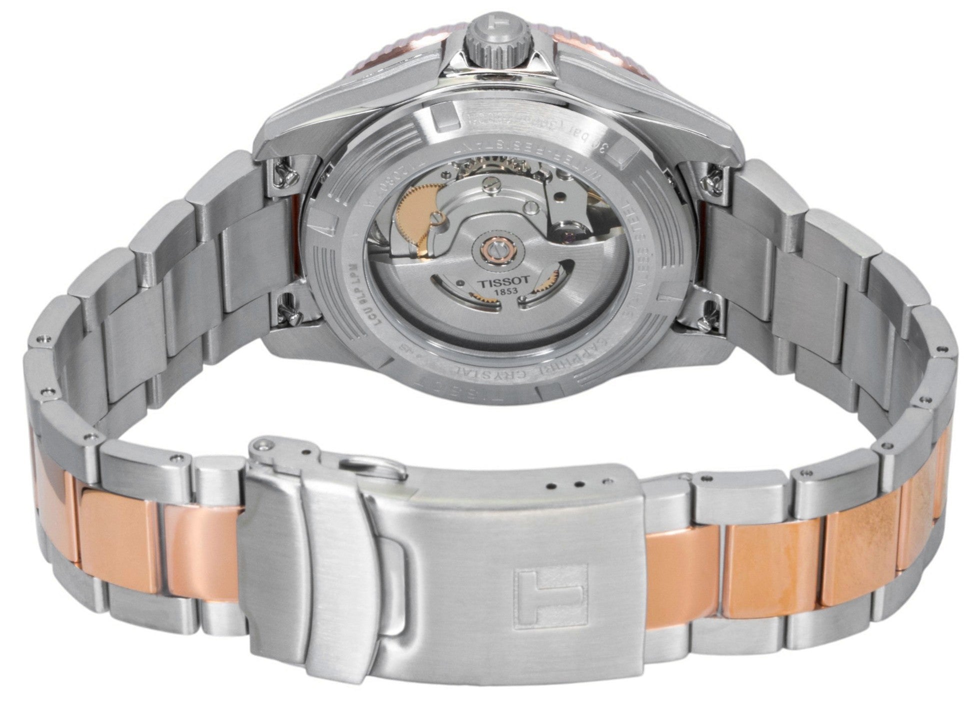 Tissot SeaStar 1000 Two Tone Stainless Steel Black Dial Automatic Diver's T120.807.22.051.01 300M Men's Watch
