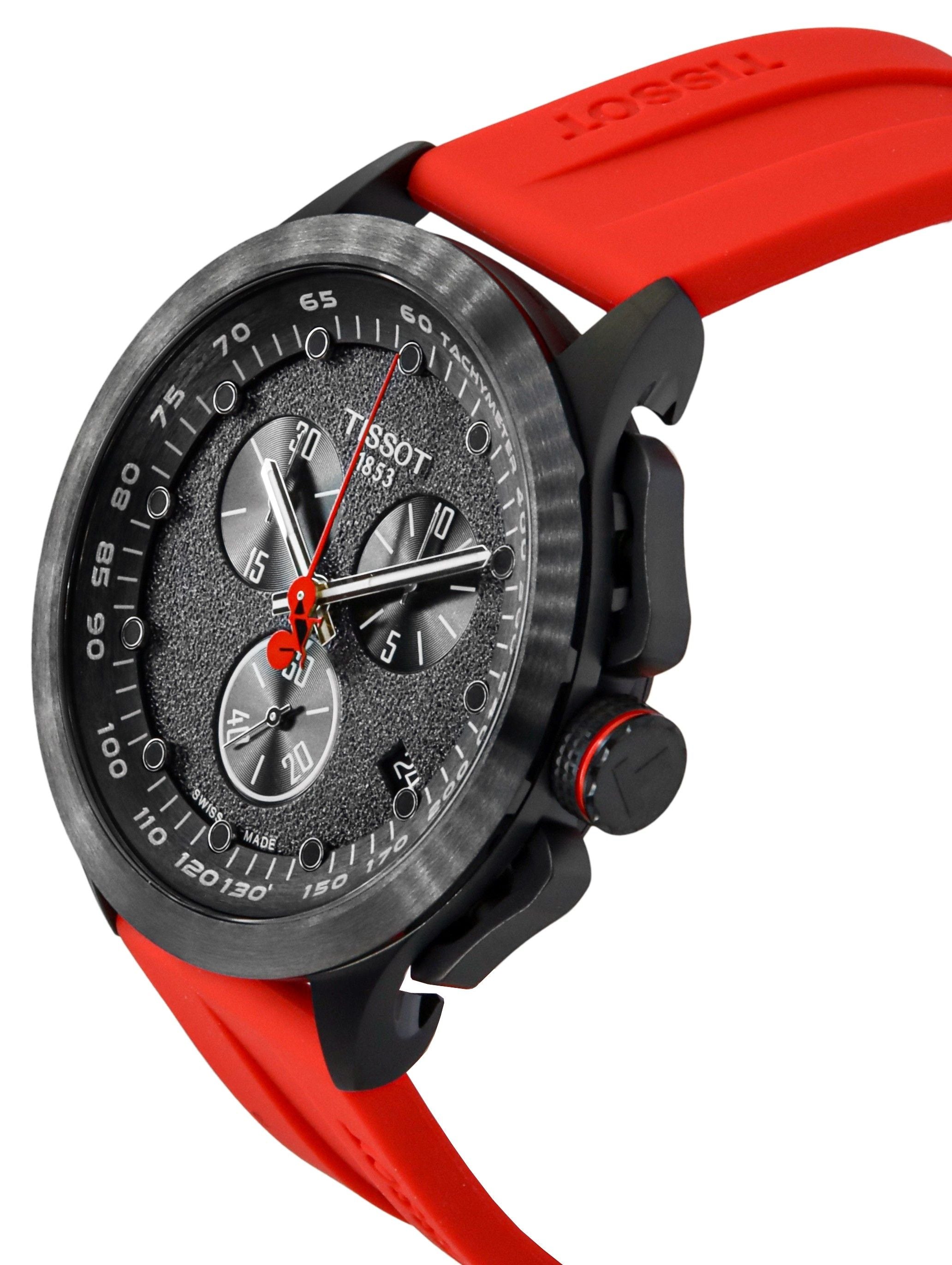 Tissot T-Race Vuelta Chronograph Silicone Strap Black Dial Quartz T135.417.37.051.04 100M Men's Watch
