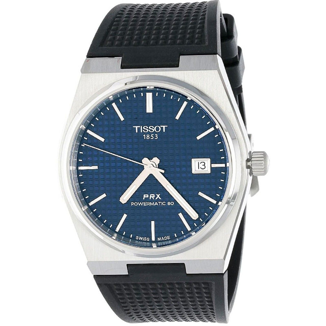 Tissot PRX T-Classic Powermatic 80 Rubber Strap Blue Dial Automatic T137.407.17.041.00 100M Men's Watch