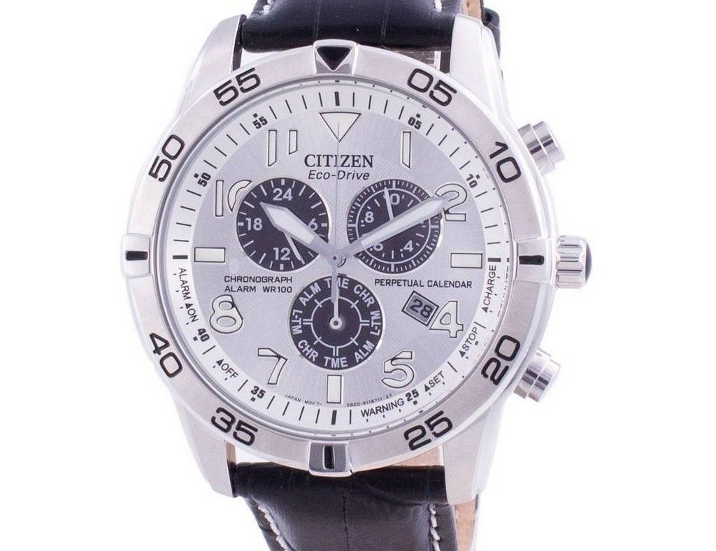 Refurbished Citizen Perpetual Calendar Chronograph Silver Dial Eco-Drive BL5470-14A 100M Men's Watch