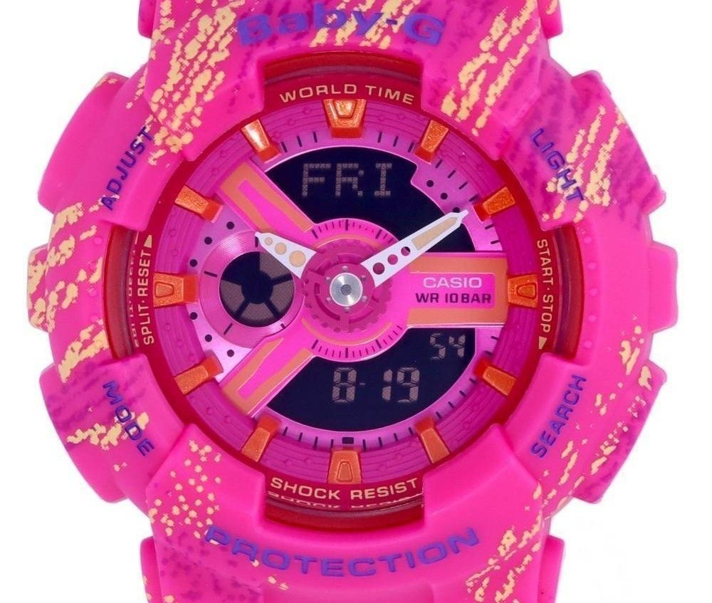 Refurbished Casio Baby-G Analog Digital Resin Strap Multicolor Dial Quartz BA-110TX-4A 100M Women's Watch