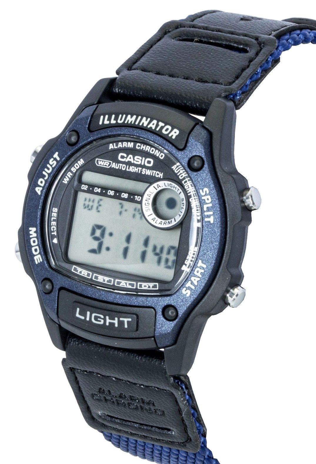 Casio Standard Digital Leather And Cloth Strap Quartz W-220HF-2AV Unisex Watch