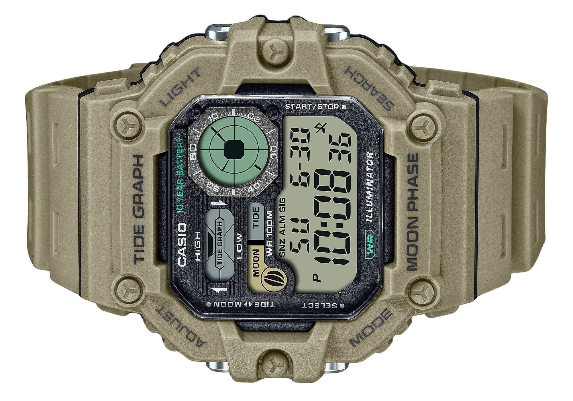 Casio Standard Digital Graph Moon Phase Resin Strap Quartz WS-1700H-5AV 100M Men's Watch
