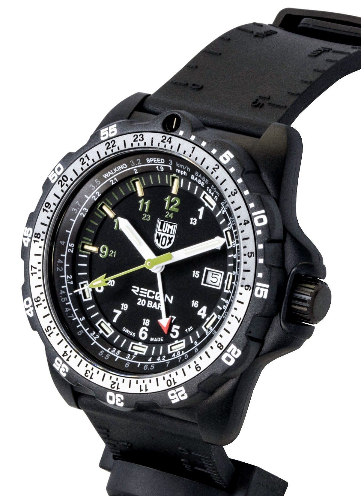 Luminox Recon Nav Spec GMT Rubber Strap Black Dial Quartz Diver's XL.8837.SET 200M Men's Watch