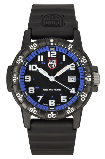 Luminox Leatherback SEA Turtle Giant Polyurethane Strap Black And Blue Dial Swiss Quartz XS.0324 100M Men's Watch