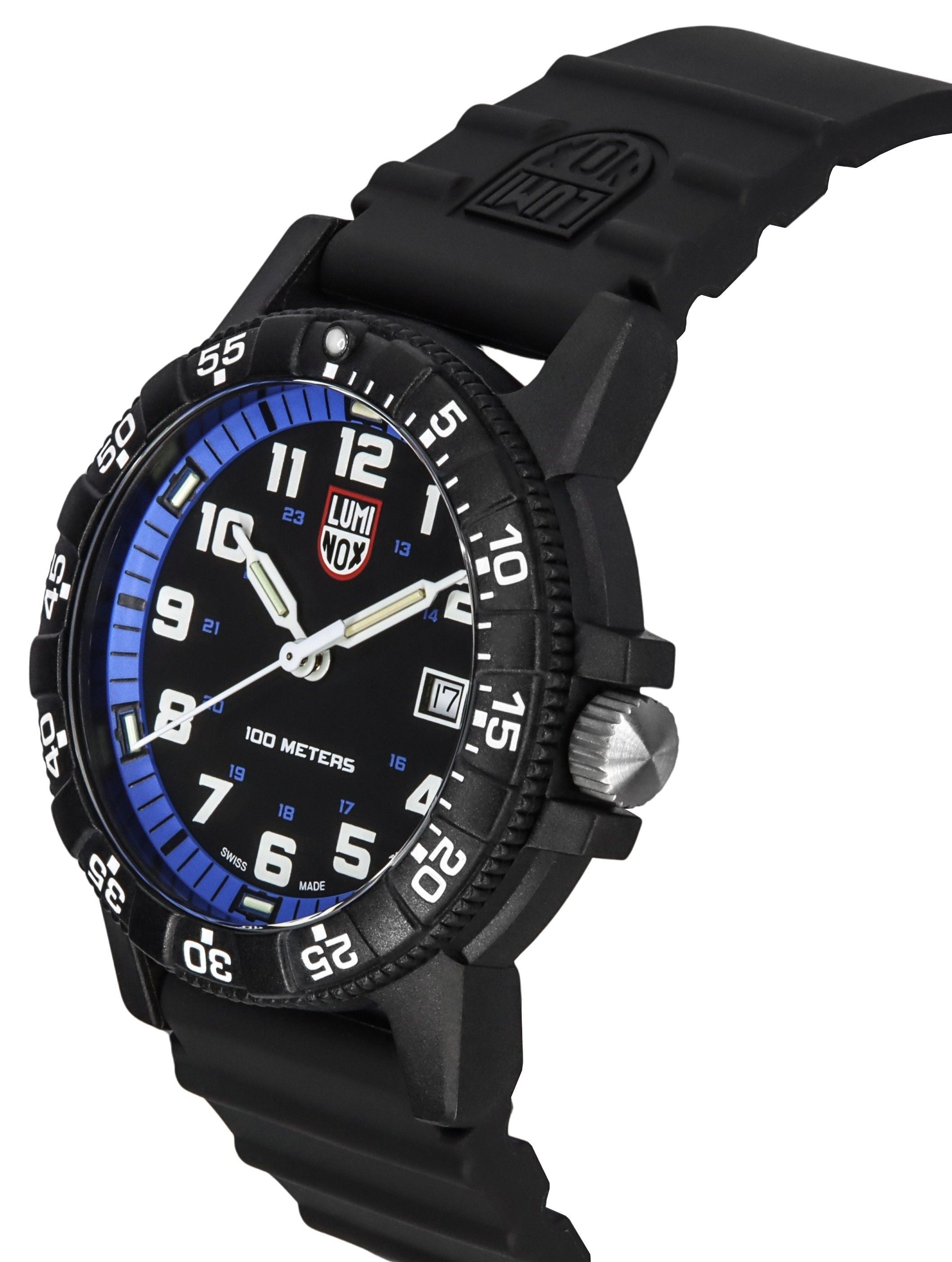 Luminox Leatherback SEA Turtle Giant Polyurethane Strap Black And Blue Dial Swiss Quartz XS.0324 100M Men's Watch