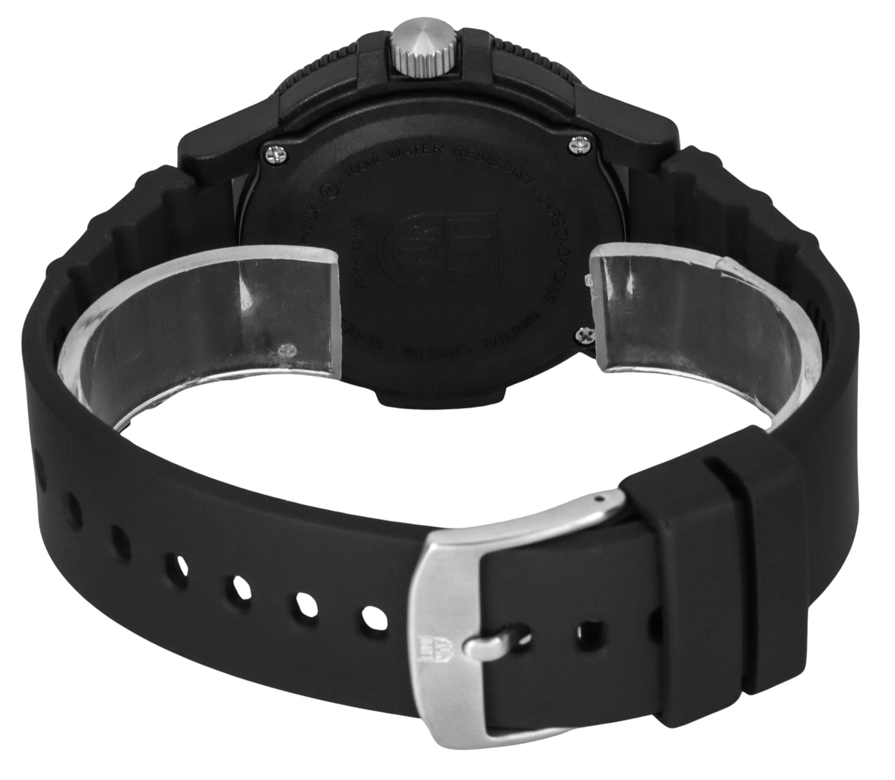 Luminox Leatherback SEA Turtle Giant Polyurethane Strap Black And Blue Dial Swiss Quartz XS.0324 100M Men's Watch