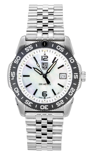 Luminox Pacific Diver Ripple Stainless Steel Mother Of Pearl Dial Quartz XS.3126M.1 200M Men's Watch
