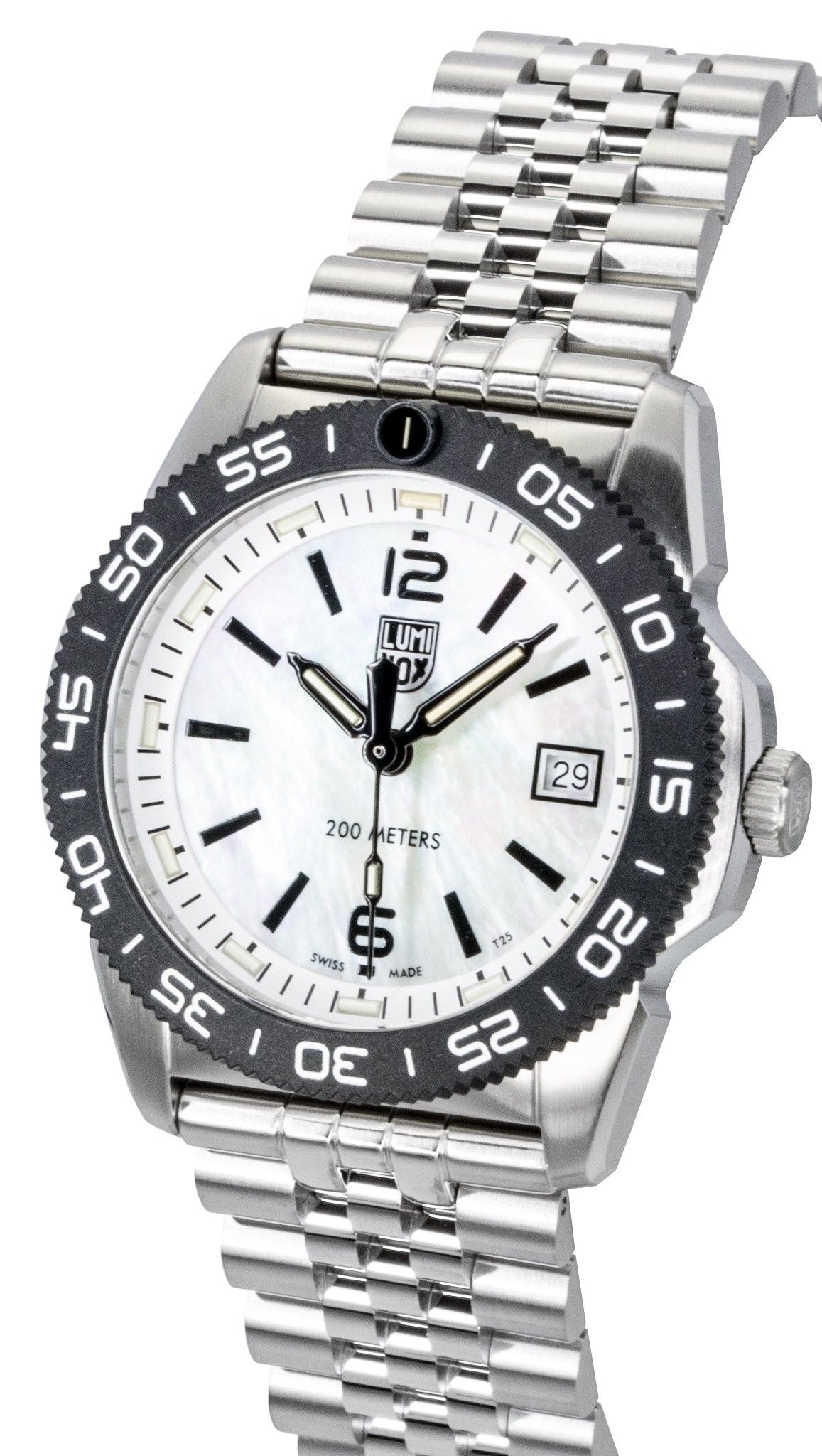 Luminox Pacific Diver Ripple Stainless Steel Mother Of Pearl Dial Quartz XS.3126M.1 200M Men's Watch