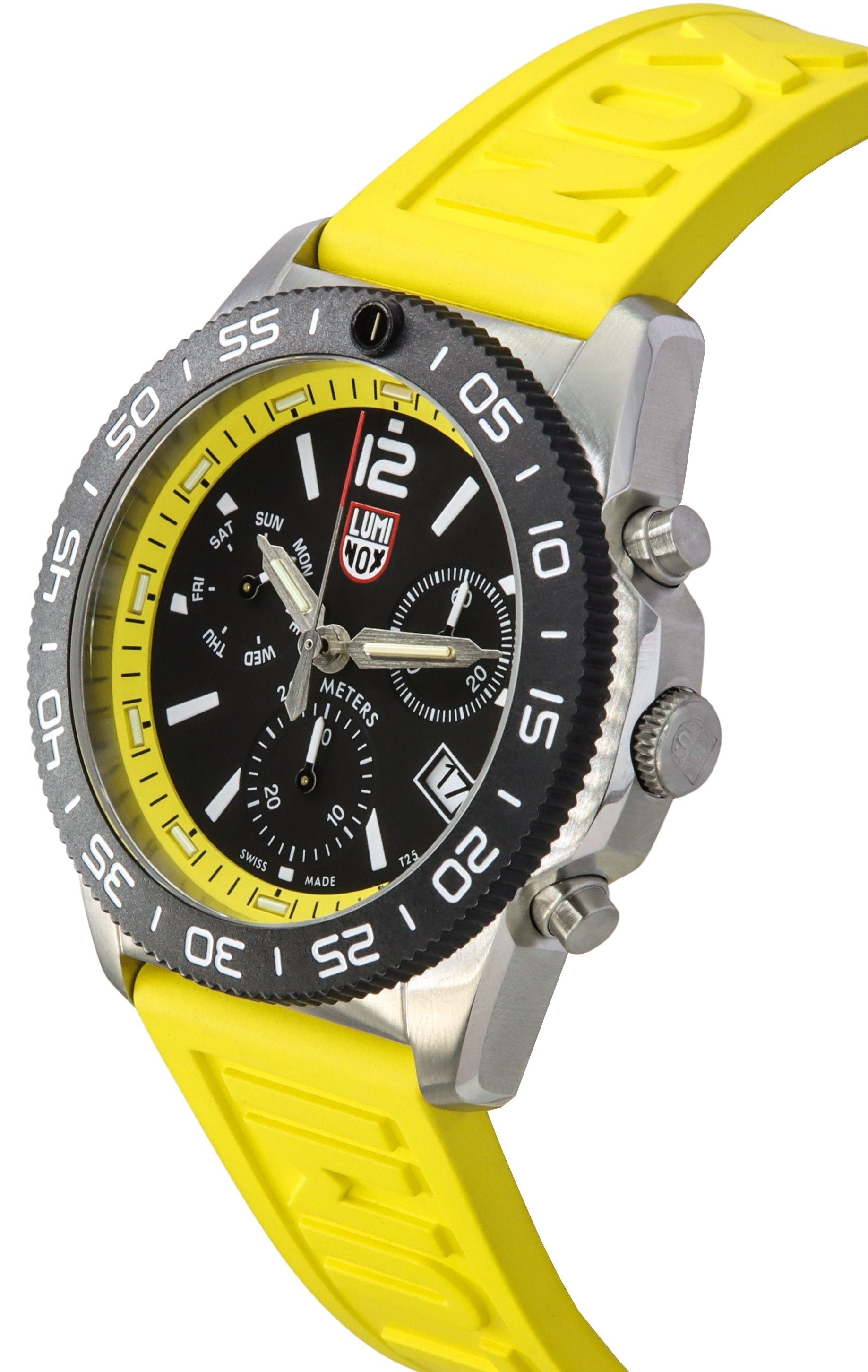 Luminox Pacific Diver Chronograph Yellow Rubber Strap Black Dial Swiss Quartz Diver's XS.3145 200M Men's Watch