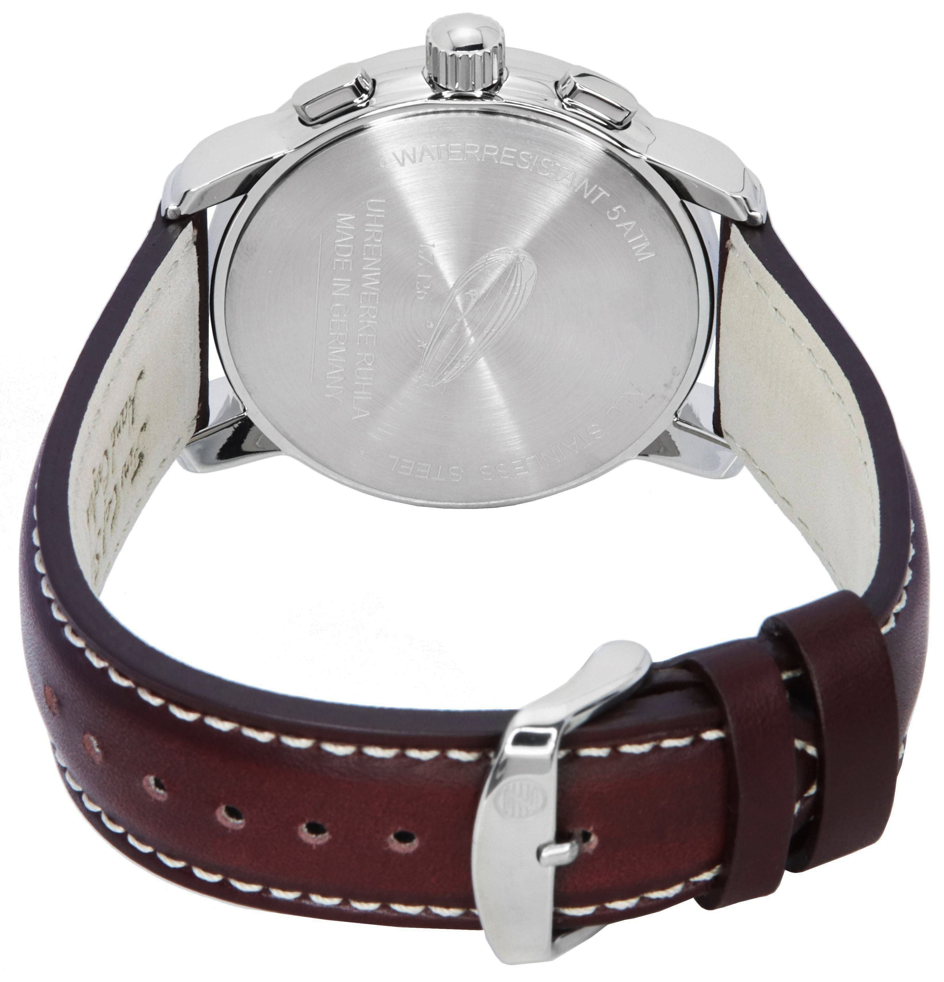 Zeppelin LZ126 Los Angeles Chronograph Burgundy Dial Quartz 76146 Men's Watch