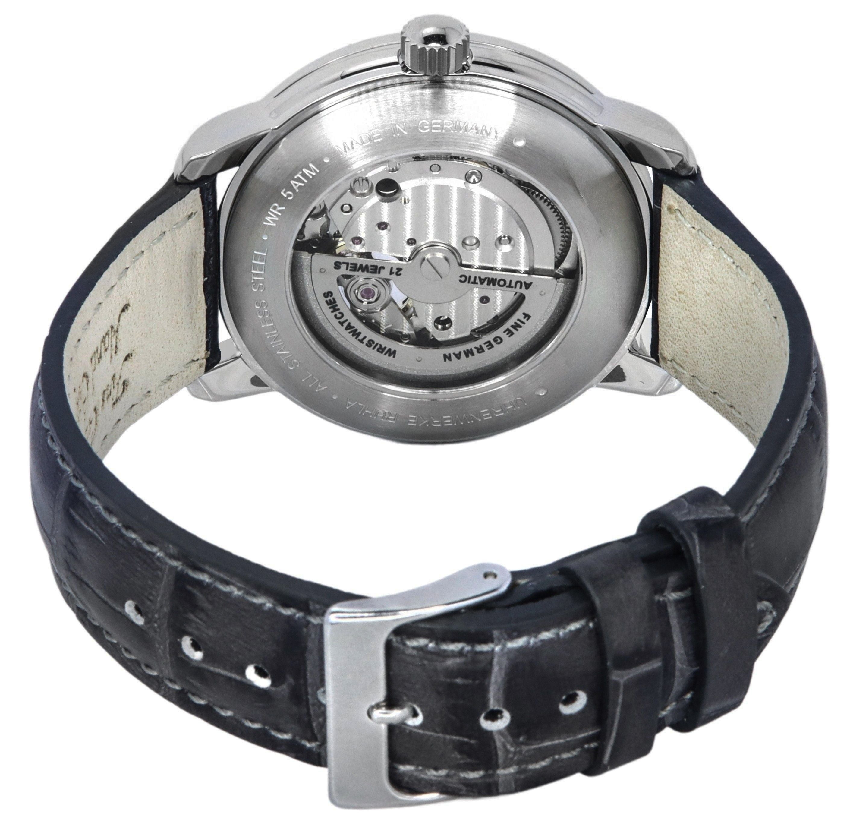 Zeppelin LZ127 Graf Leather Strap White Open Heart Dial Automatic 76661 Men's Watch