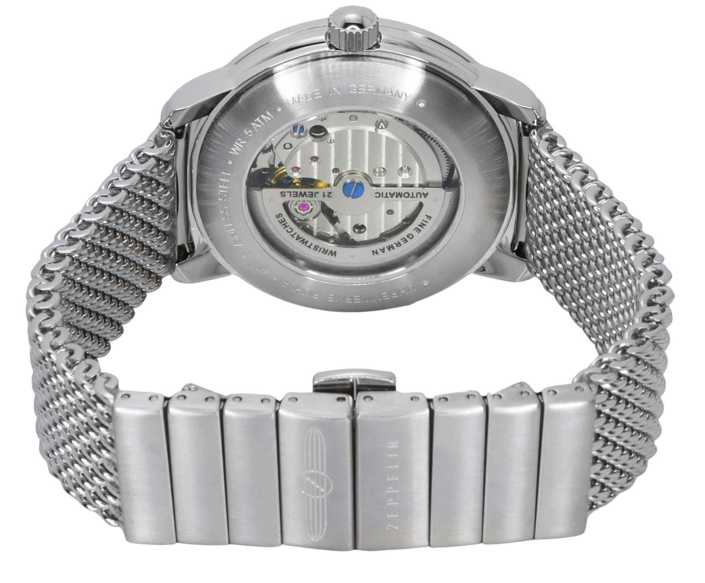 Zeppelin LZ120 Bodensee Stainless Steel Green Dial Automatic 8160M4 Men's Watch