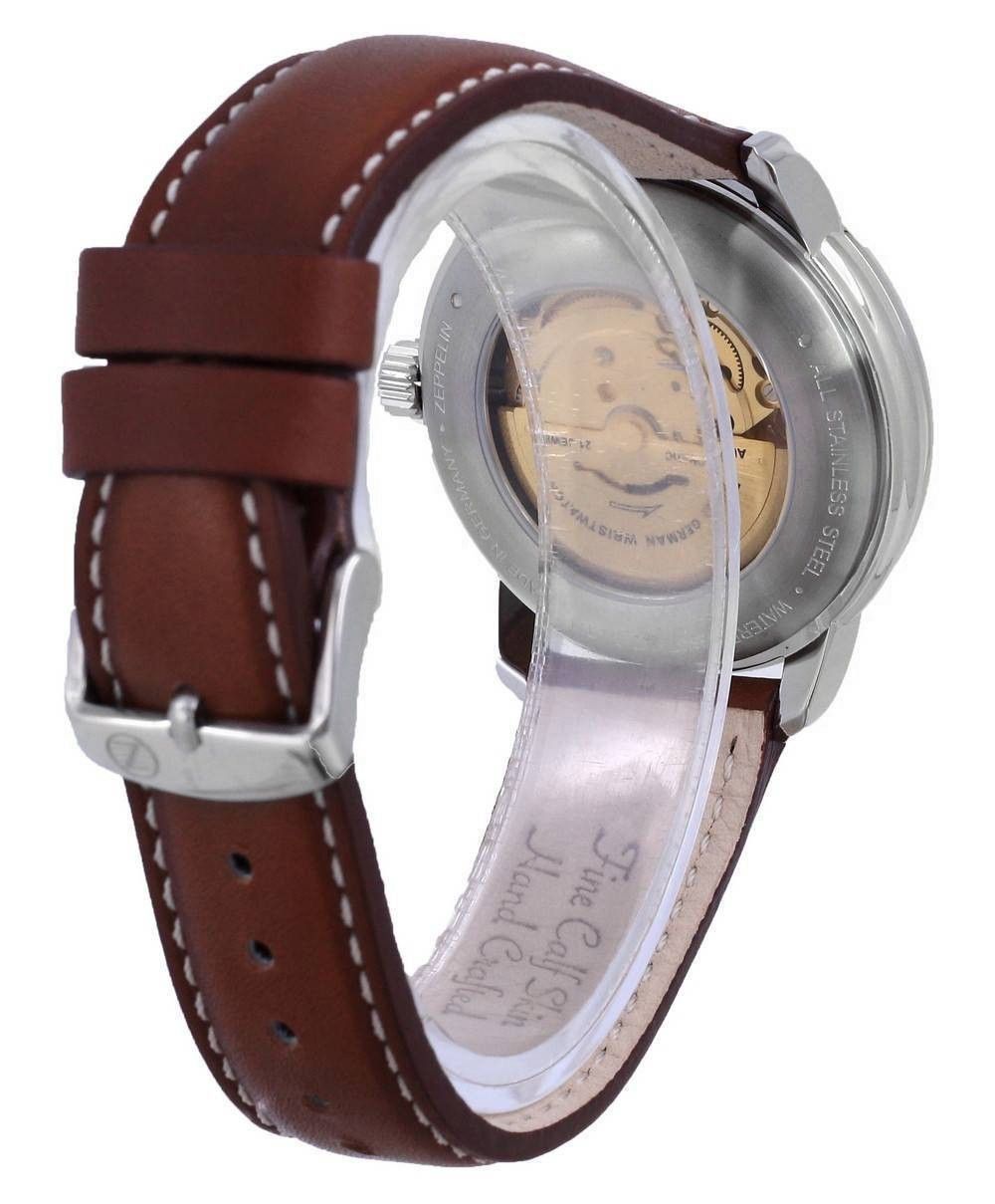 Zeppelin Atlantic Blue Dial Leather Automatic 8466-3 84663 Men's Watch