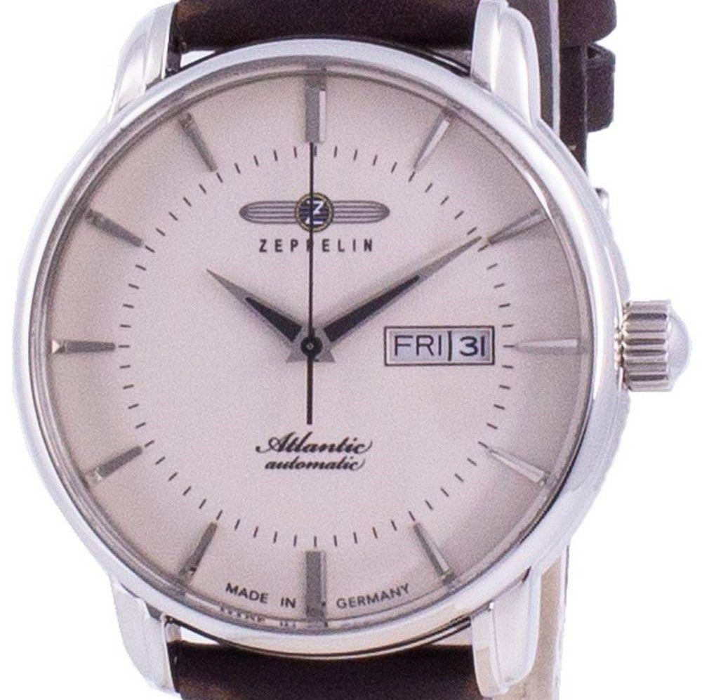 Zeppelin Atlantic Beige Dial Leather Strap Automatic 8466-5 84665 Men's Watch