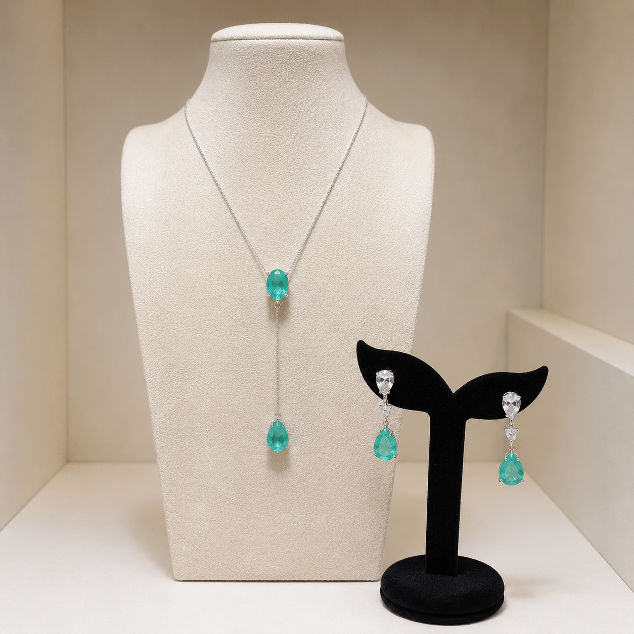 Aqua Elegance Drop Jewellery Set - Prestige Stones