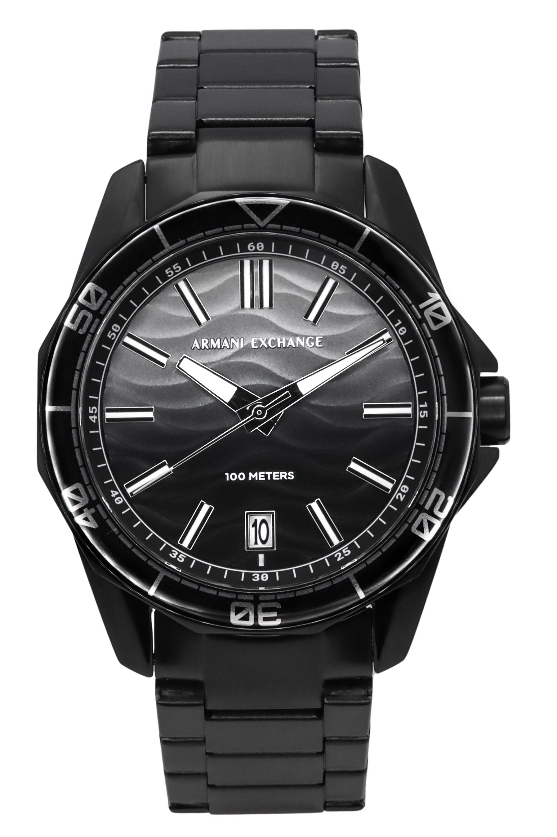 Armani Exchange Black Stainless Steel Grey Dial Quartz AX1952 100M Men's Watch - Prestige Stones