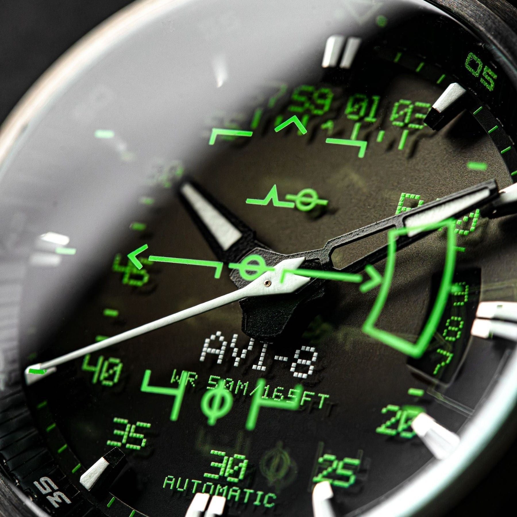 AVI - 8 Hawker Harrier HUD Leather Strap Gradient Black Dial Automatic AV - 4117 - 02 Men's Watch - Prestige Stones