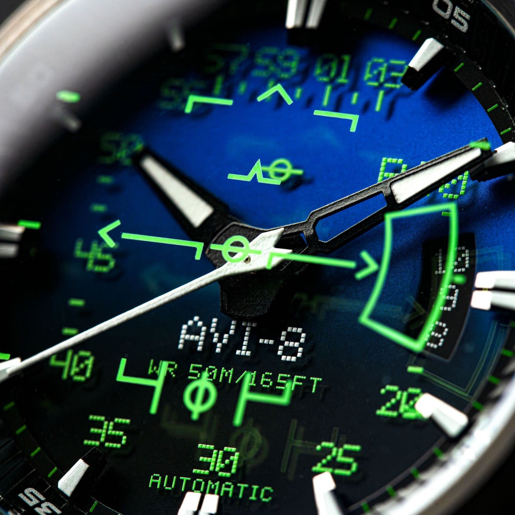 AVI - 8 Hawker Harrier HUD Leather Strap Gradient Blue Dial Automatic AV - 4117 - 01 Men's Watch - Prestige Stones