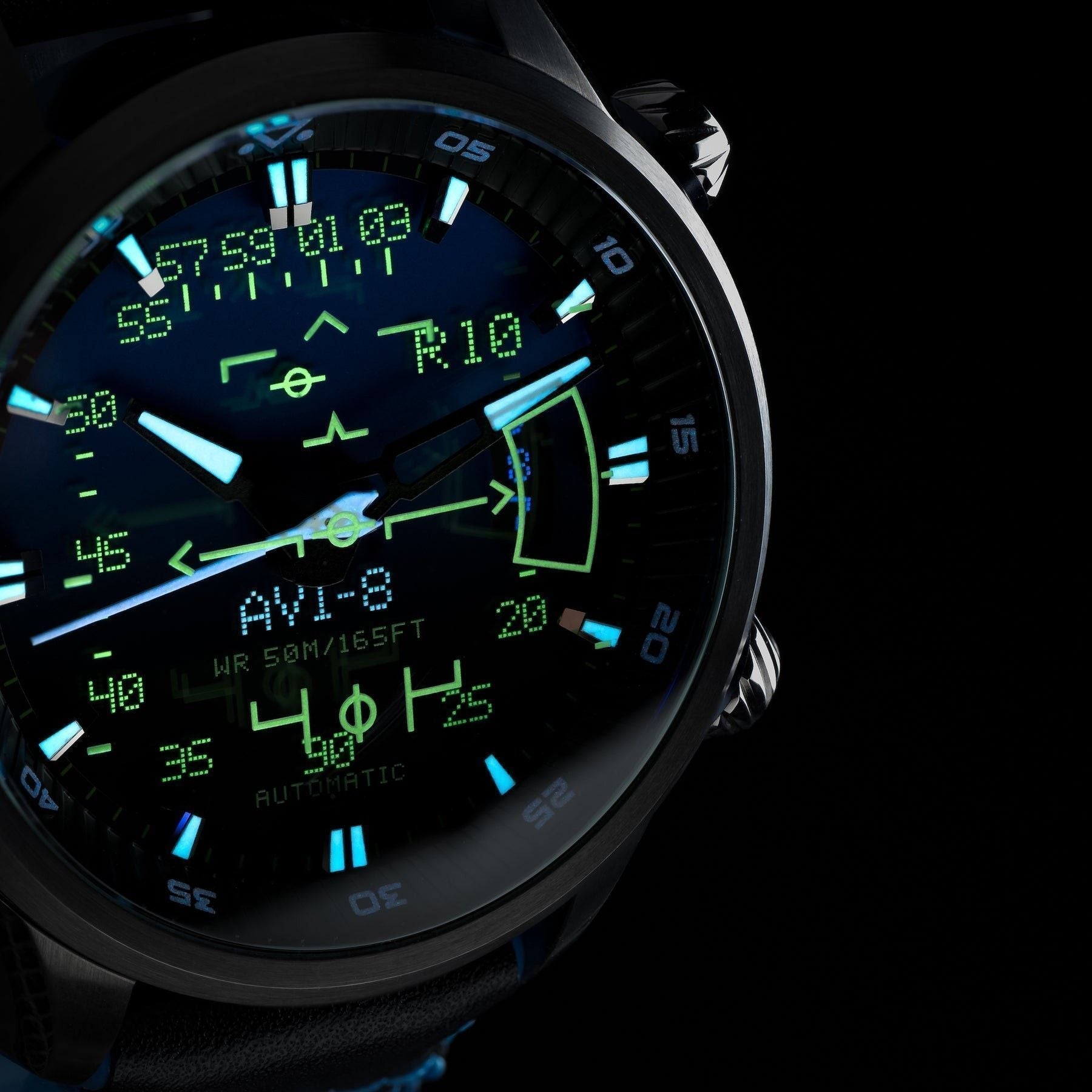 AVI - 8 Hawker Harrier HUD Leather Strap Gradient Blue Dial Automatic AV - 4117 - 01 Men's Watch - Prestige Stones