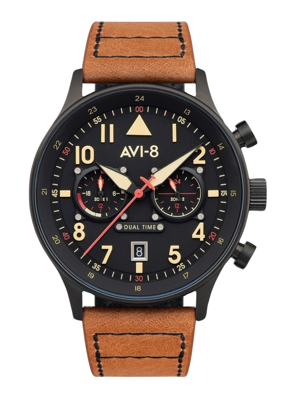 AVI - 8 Hawker Hurricane Carey Dual Time Debden Black Dial Quartz AV - 4088 - 03 Men's Watch - Prestige Stones