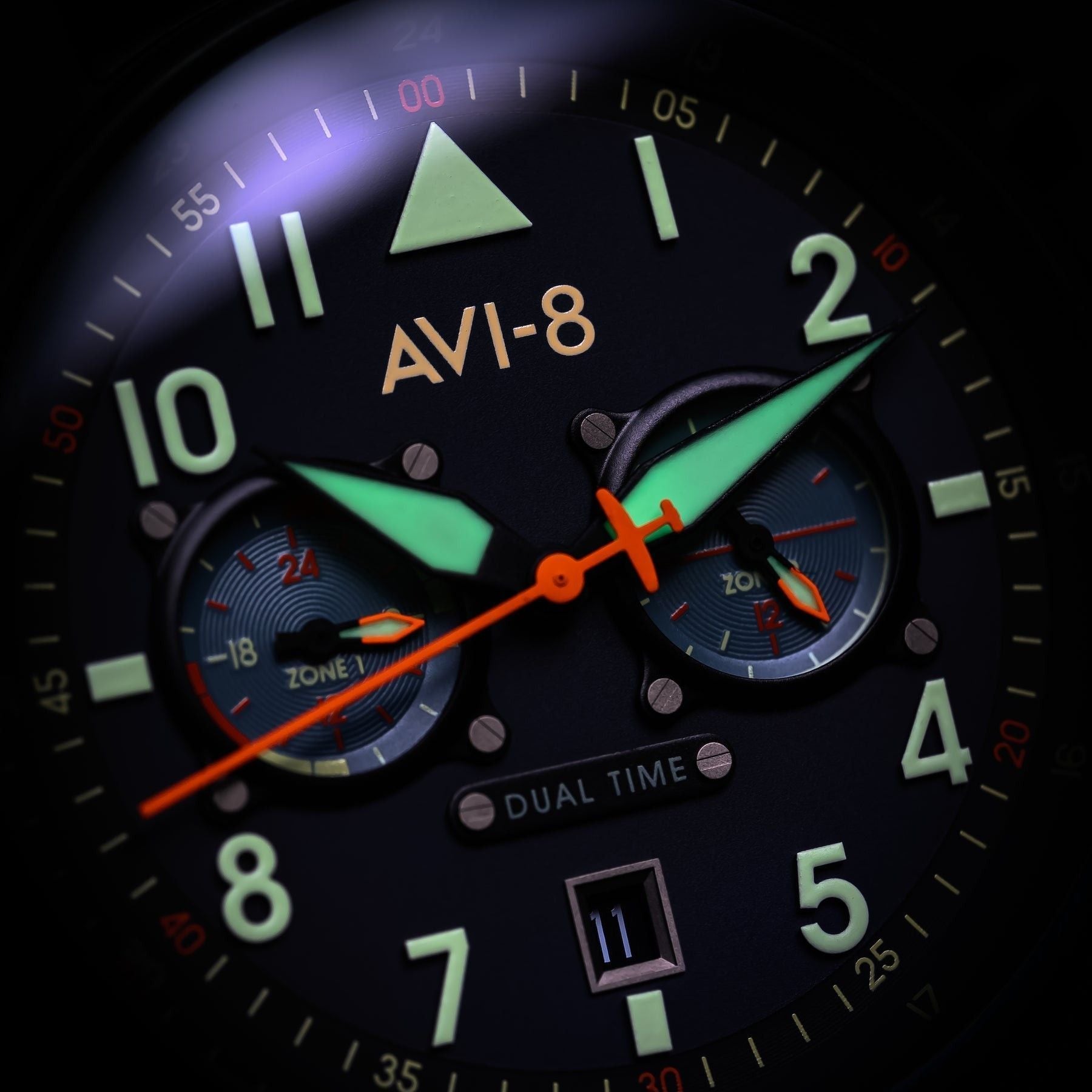 AVI - 8 Hawker Hurricane Carey Dual Time Gutersloh Stainless Steel Blue Dial Quartz AV - 4088 - 22 Men's Watch - Prestige Stones