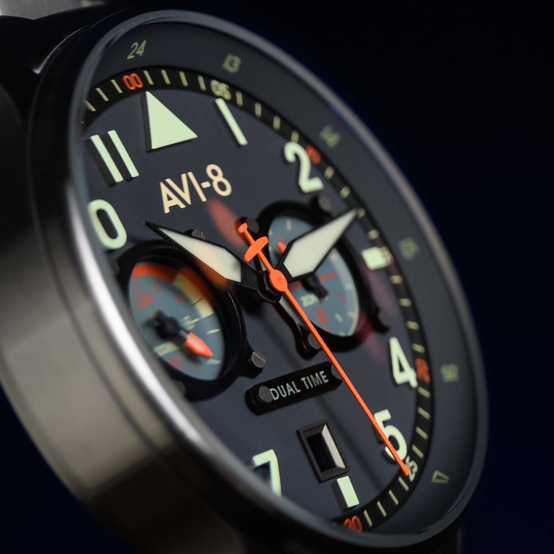 AVI - 8 Hawker Hurricane Carey Dual Time Gutersloh Stainless Steel Blue Dial Quartz AV - 4088 - 22 Men's Watch - Prestige Stones