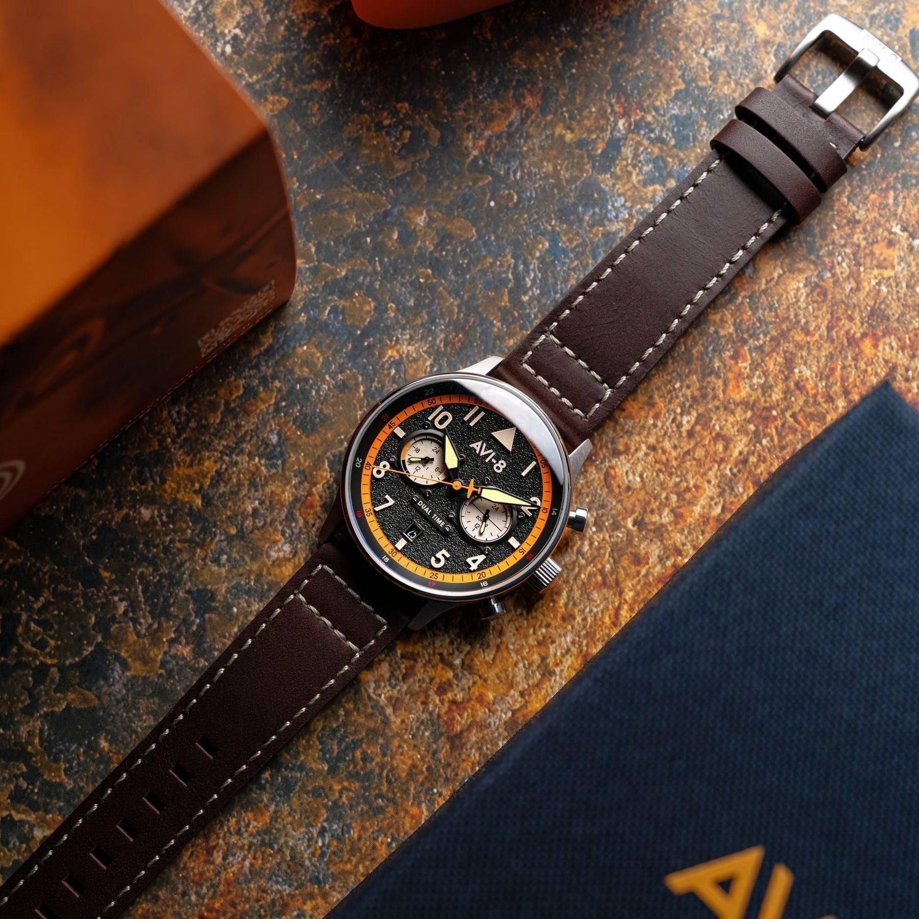 AVI - 8 Hawker Hurricane Carey Dual Time Imperial War Museums Edition Black Dial Quartz AV - 4088 - 07 Men's Watch - Prestige Stones