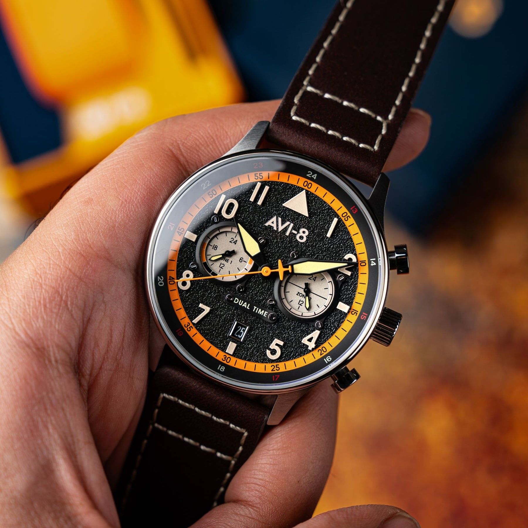 AVI - 8 Hawker Hurricane Carey Dual Time Imperial War Museums Edition Black Dial Quartz AV - 4088 - 07 Men's Watch - Prestige Stones
