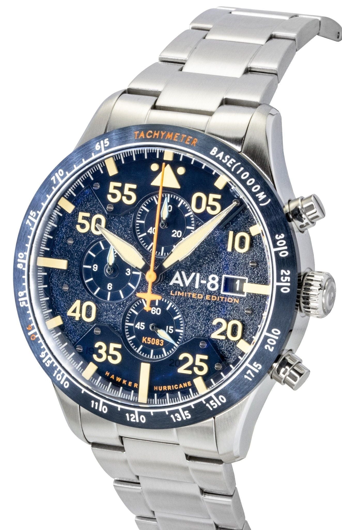 AVI - 8 Hawker Hurricane Chronograph Limited Edition Blue Horizon Dial Quartz AV - 4130 - 22 Men's Watch With Extra Strap - Prestige Stones