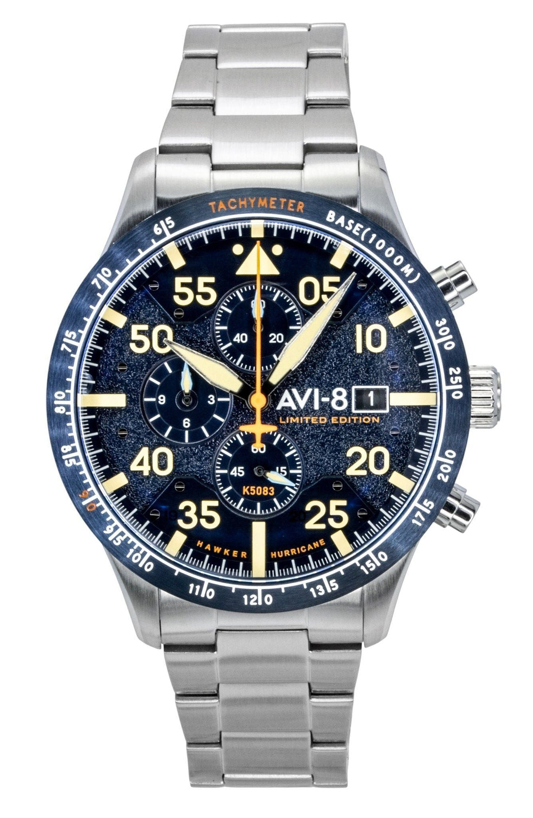 AVI - 8 Hawker Hurricane Chronograph Limited Edition Blue Horizon Dial Quartz AV - 4130 - 22 Men's Watch With Extra Strap - Prestige Stones