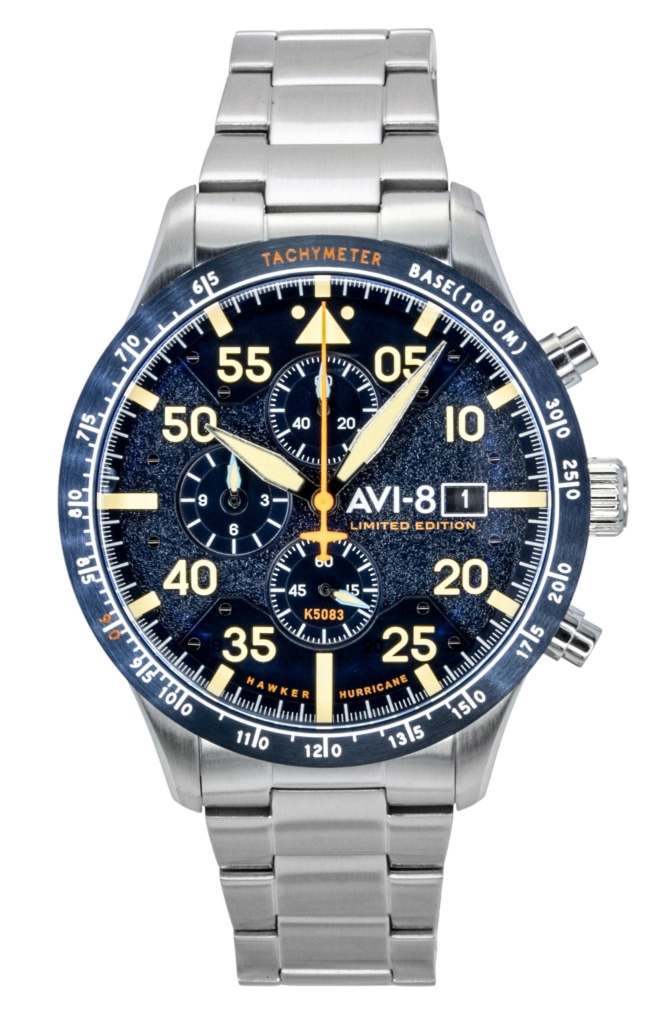 AVI - 8 Hawker Hurricane Chronograph Limited Edition Blue Horizon Dial Quartz AV - 4130 - 22 Men's Watch With Extra Strap - Prestige Stones