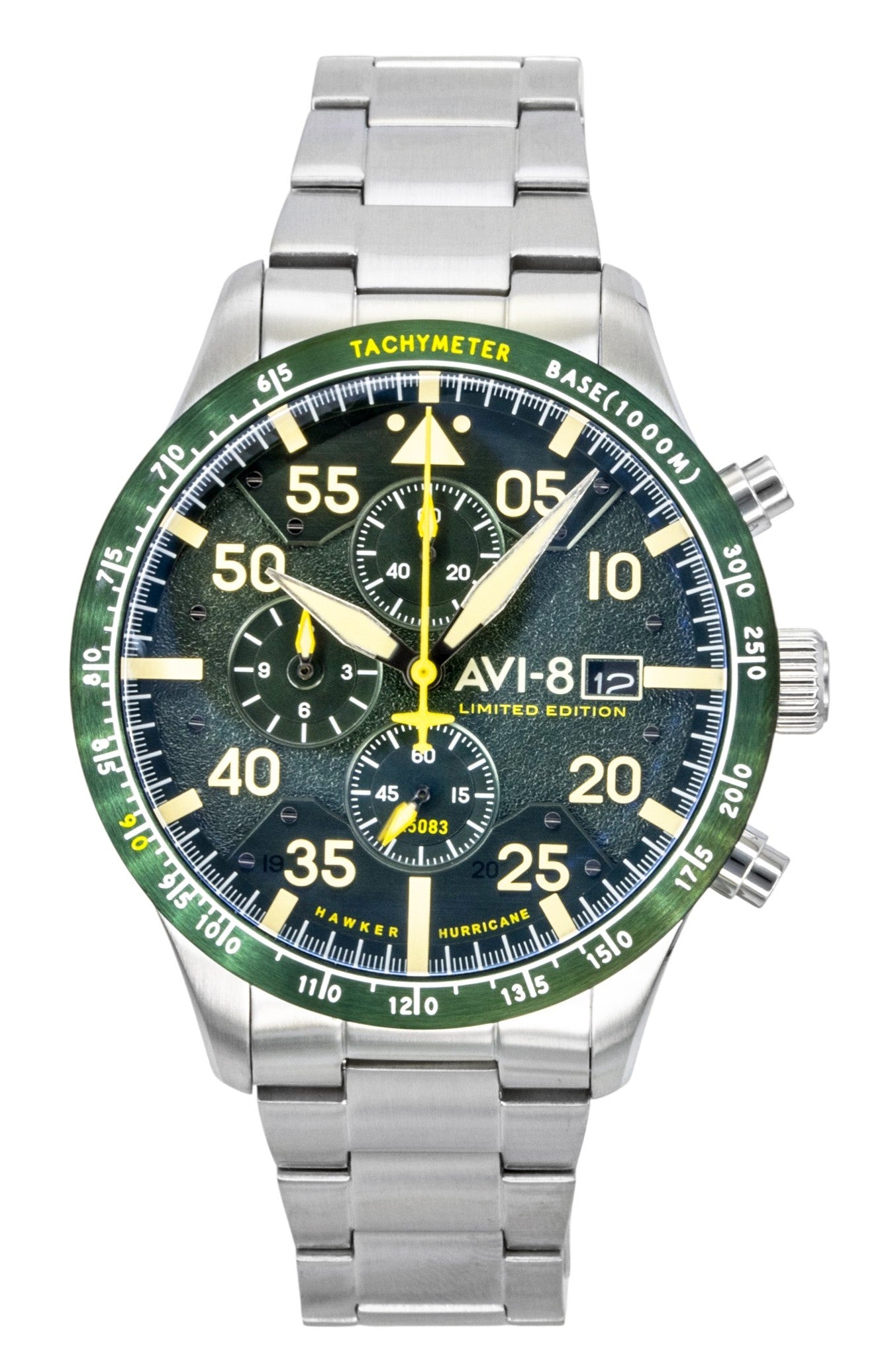 AVI - 8 Hawker Hurricane Chronograph Limited Edition Green Dial Quartz AV - 4130 - 33 Men's Watch With Extra Strap - Prestige Stones